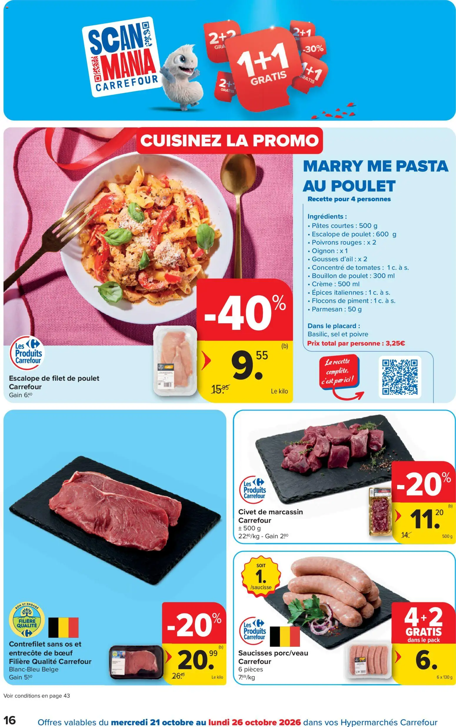 {H1} | Pagina: 16 | Producten: Steak, Pasta, Crème, Filet