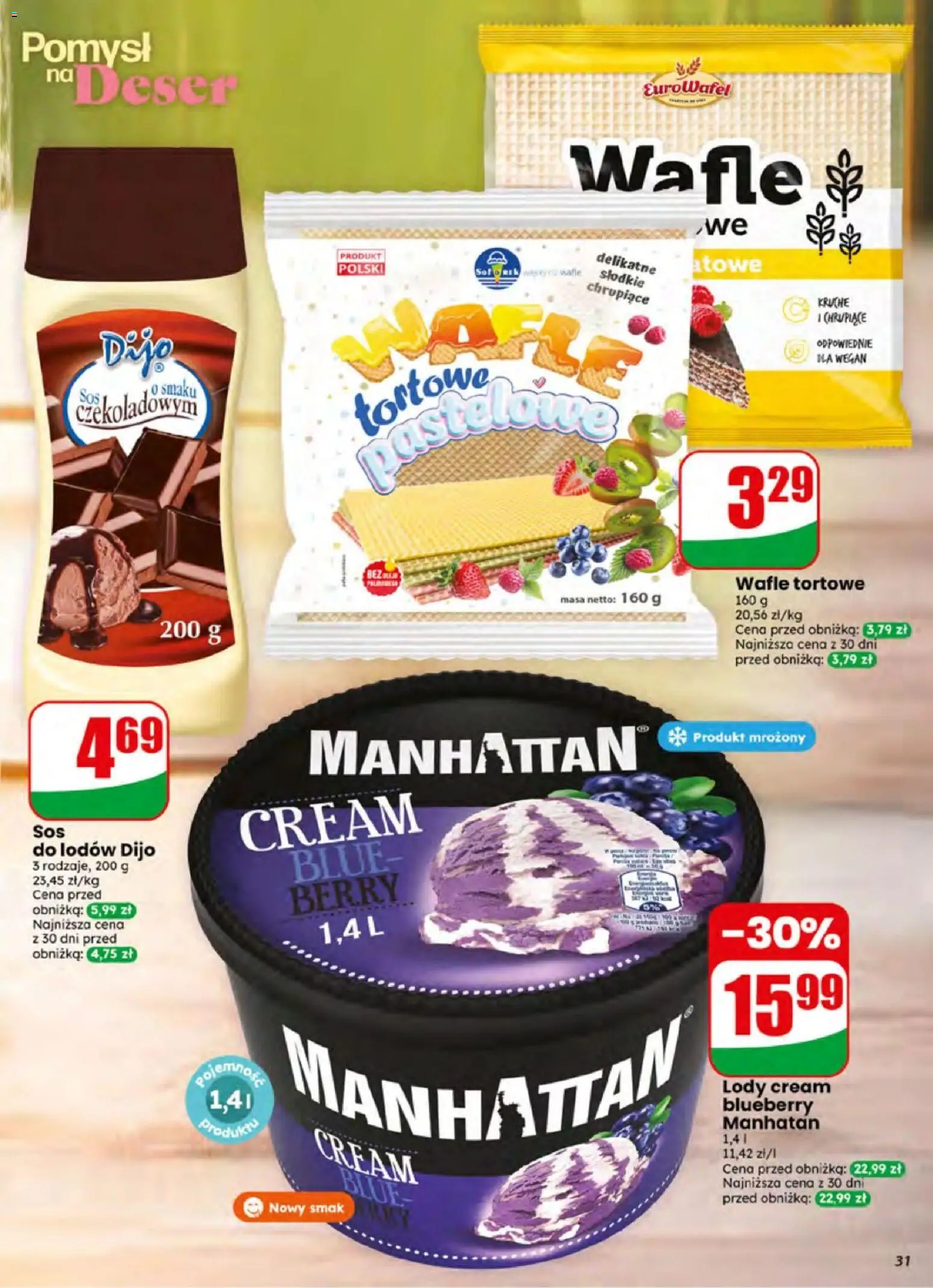Dino gazetka od 01.07.2026 | Strona: 31 | Produkty: Wafle, Wafle tortowe, Lody