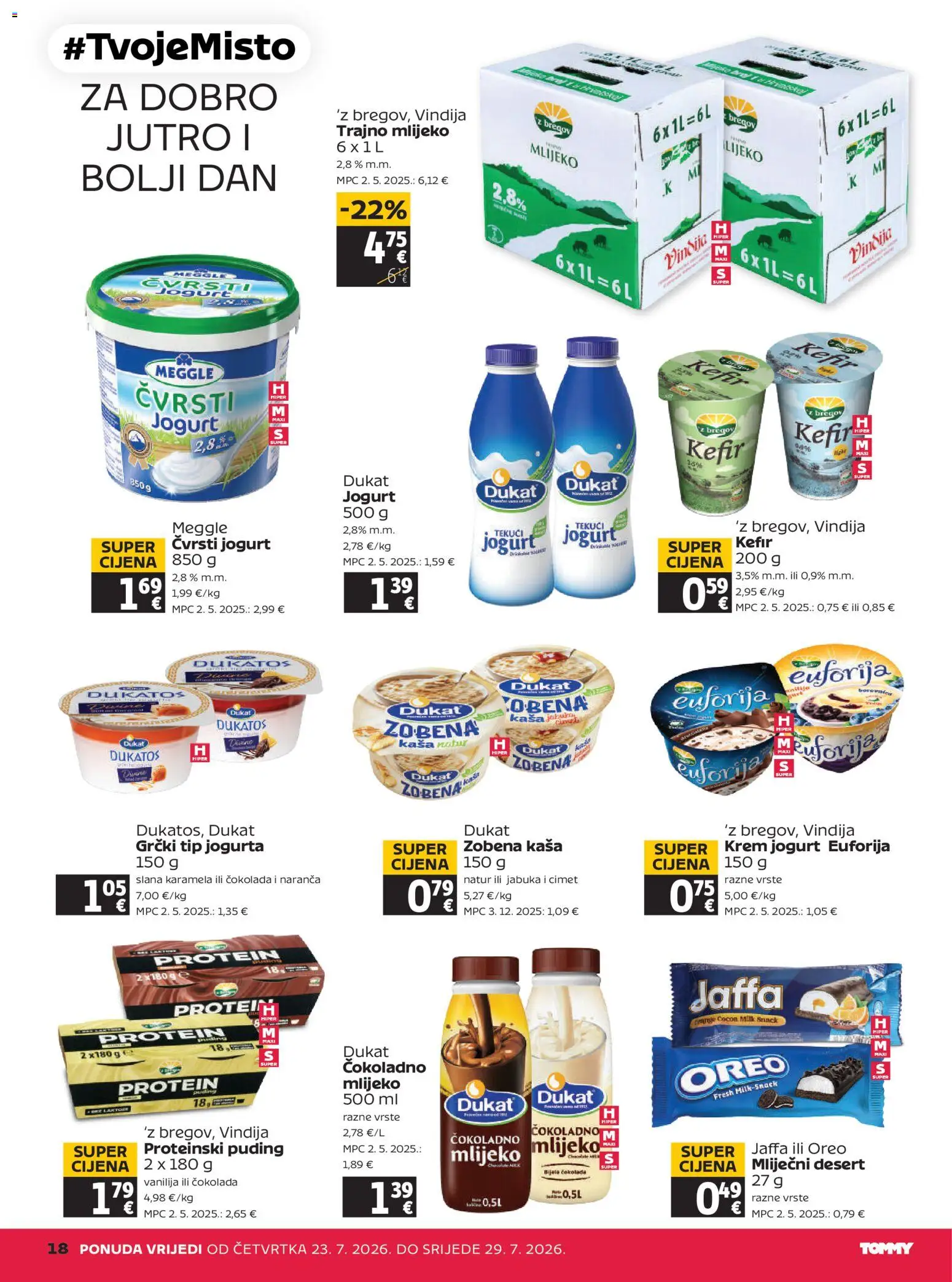 Tommy katalog | vrijedi od 23.07.2026 | Stranica: 18 | Proizvodi: Jogurt, Čokolada, Kefir, Jabuka