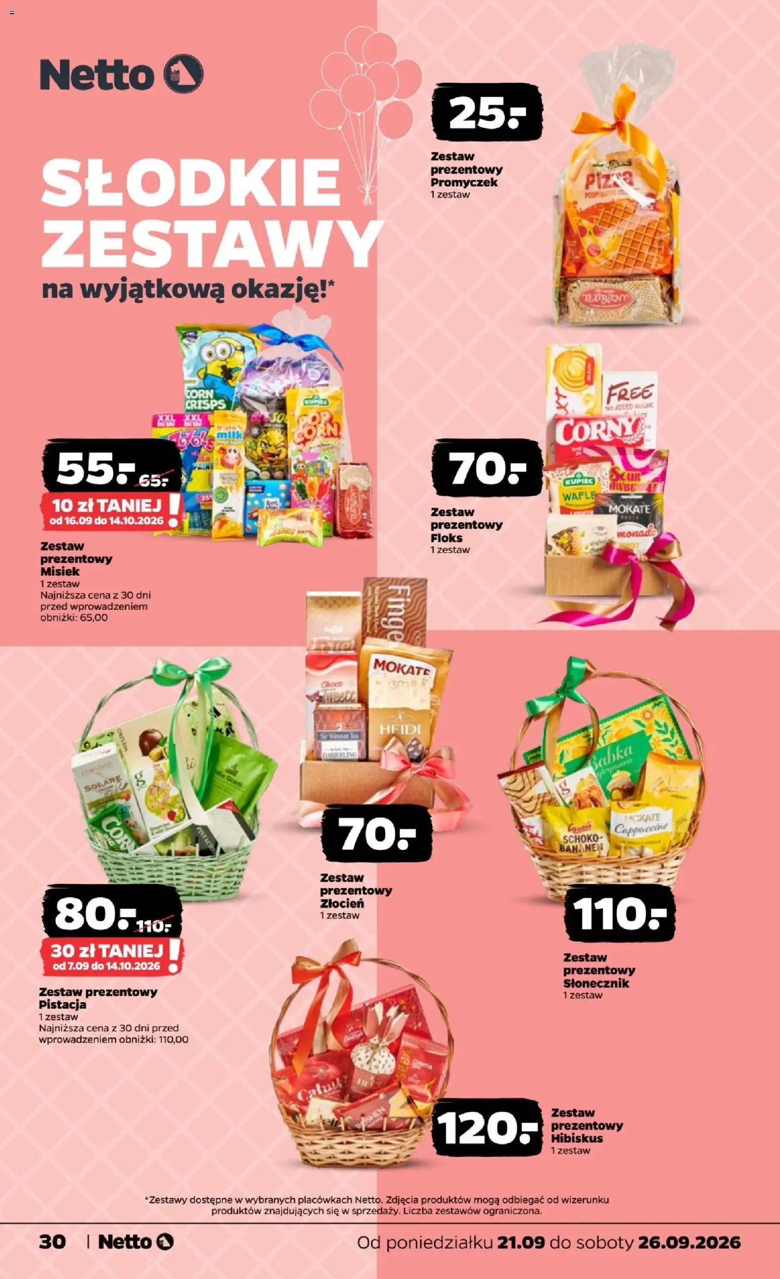 Netto gazetka od poniedziałku od 21.09.2026 | Strona: 30 | Produkty: Wafle, Cappuccino, Słonecznik, Babka