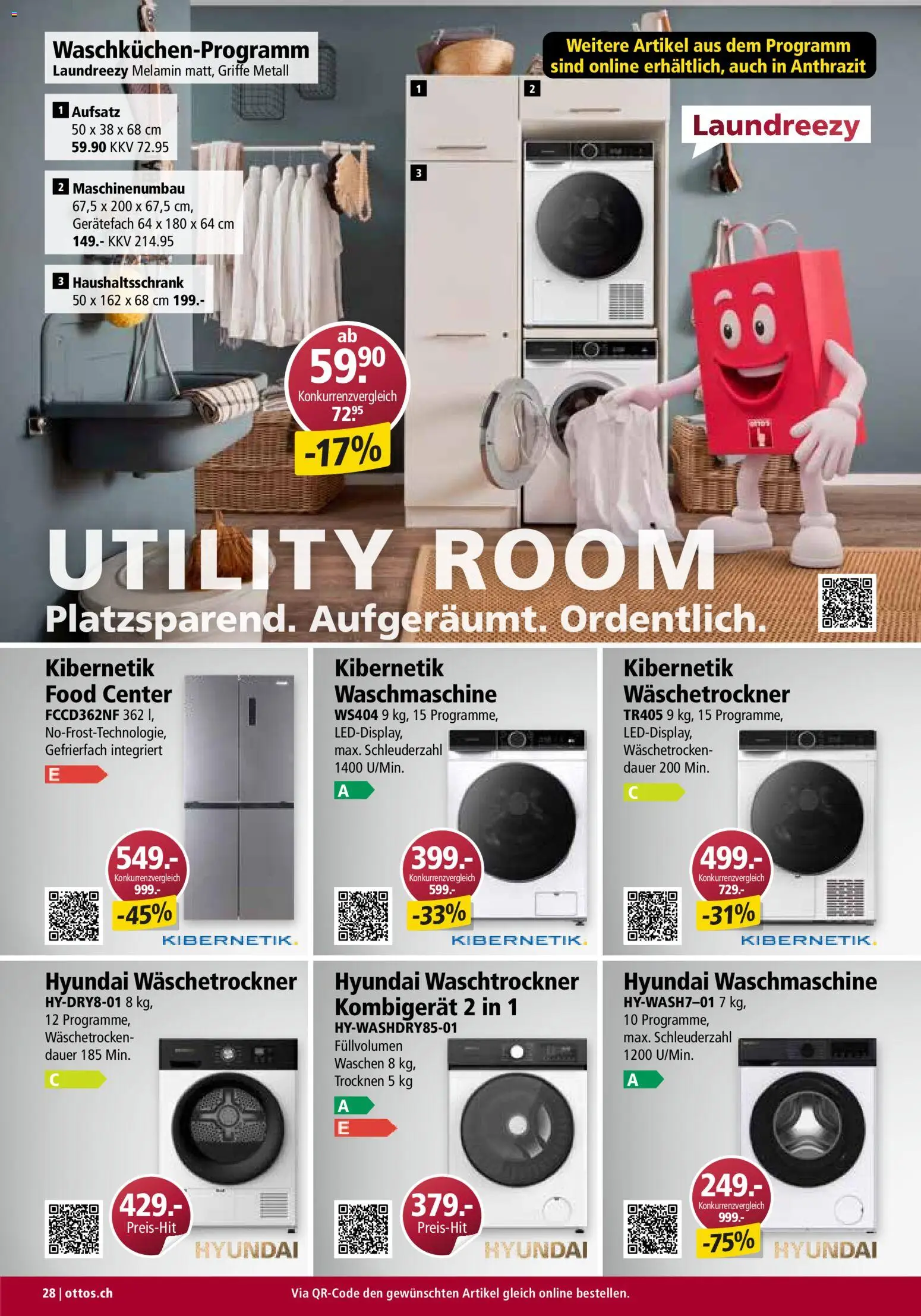 Otto's Aktionen Möbelflyer – gültig ab 01.07.2026 | Seite: 28 | Produkte: Waschtrockner, Waschmaschine