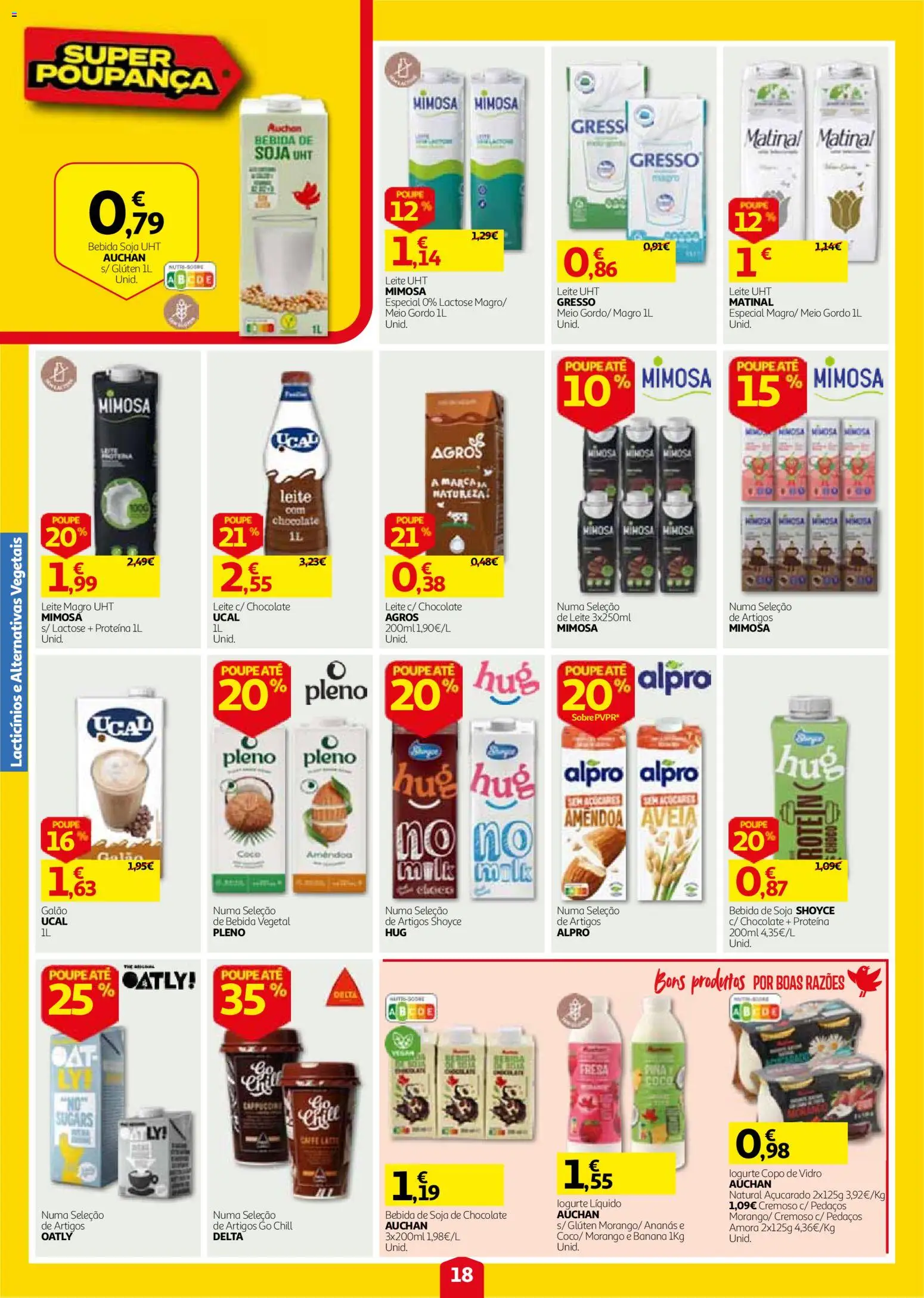 Auchan folheto │ válido de 24/09/2026 | Página: 18 | Produtos: Soja, Leite, Chocolate, Bebida