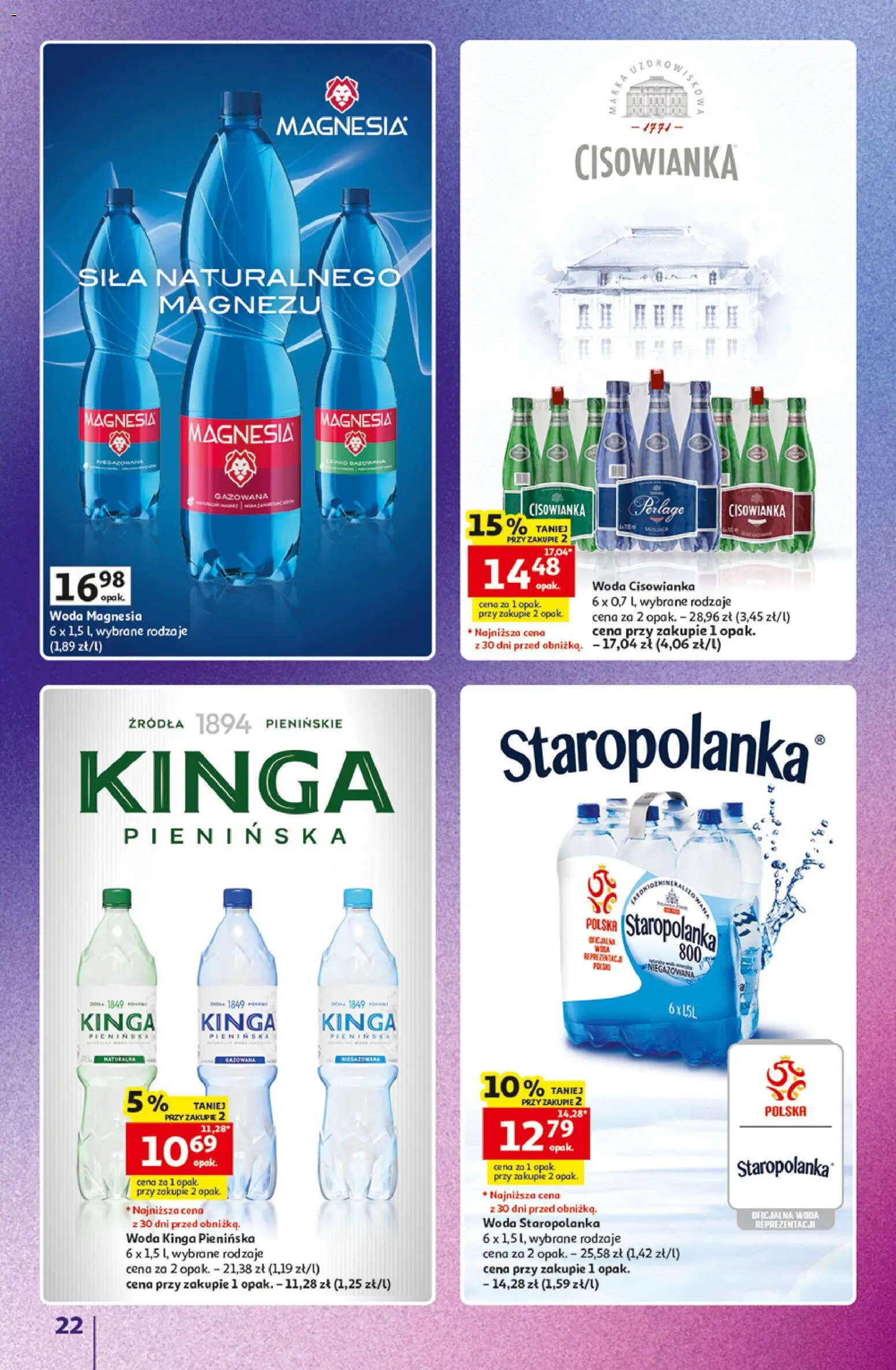 Auchan gazetka - Znane Marki Hipermarket od 11.06.2026 | Strona: 22 | Produkty: Woda