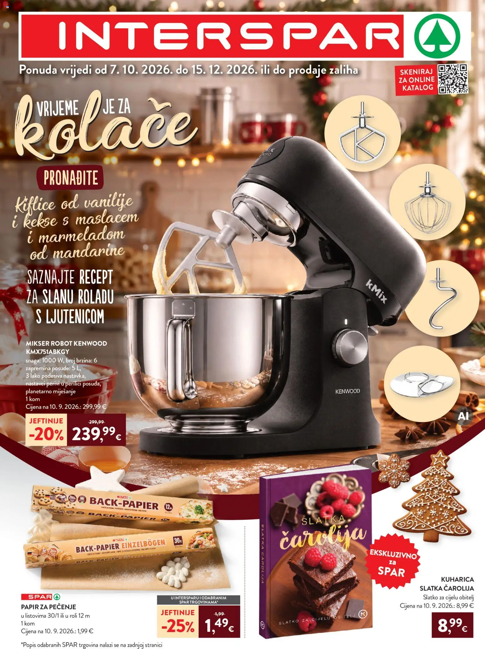 Interspar katalog | vrijedi od 07.10.2026 | Stranica: 1 | Proizvodi: Mikser, Kiflice, Papir za pečenje, Posuđe