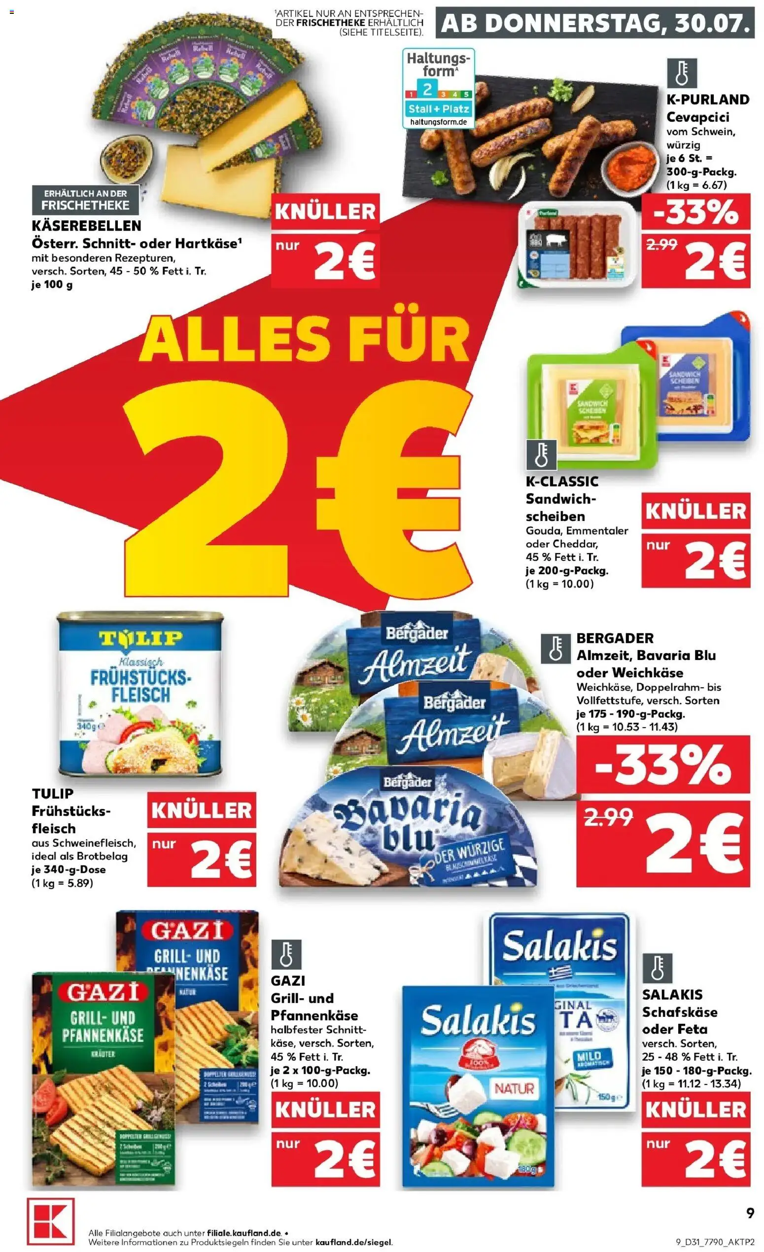 Kaufland Prospekt Leinefelde-Worbis – gültig ab 30.07.2026 | Seite: 9 | Produkte: Grill, Feta, Cevapcici, Fleisch