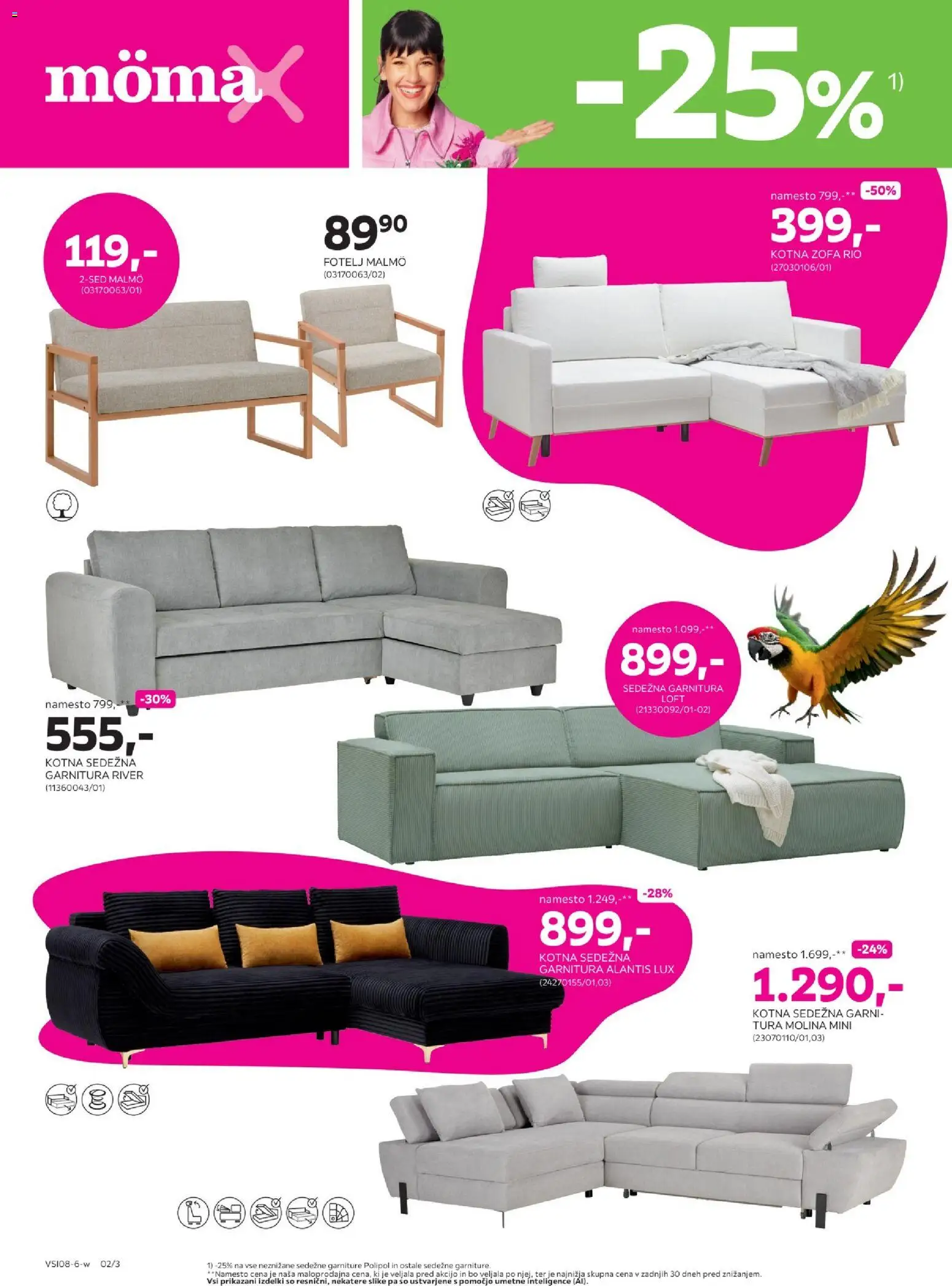 Novi Mömax katalog ponudbe – veljaven od 16.08.2026 | Stran: 2 | Izdelki: Sedezna garnitura, Fotelj
