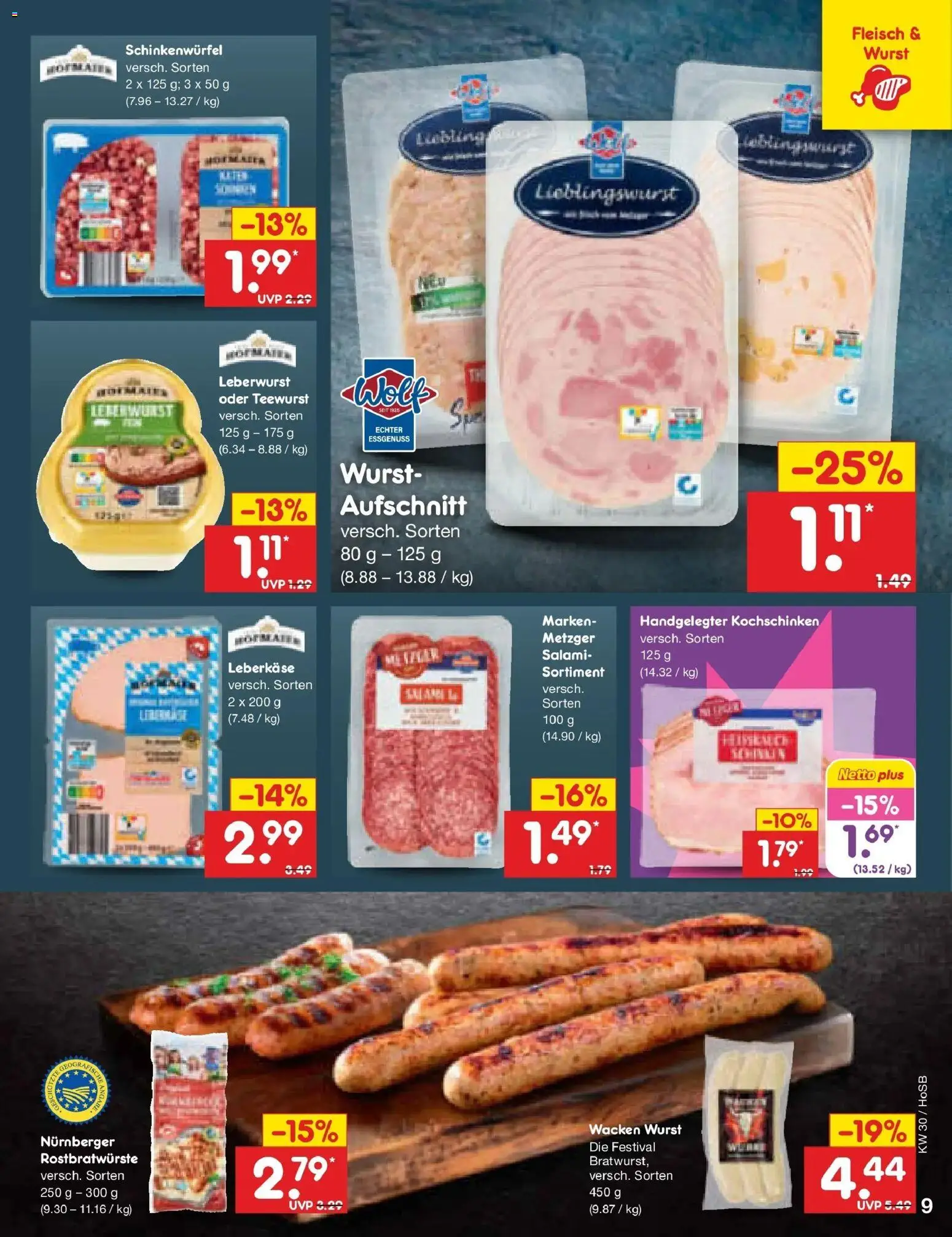 Netto Marken-Discount Prospekt Hannover – gültig ab 20.07.2026 | Seite: 13 | Produkte: Wurst, Salami, Fleisch, Leberkase