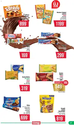 COOP - Mini & Abc & Szuper / Nyírzem - amely érvényes a következő dátumtól: 2026.07.16. | Oldal: 7 | Termékek: Popcorn, Nesquik, Toffifee, Keksz