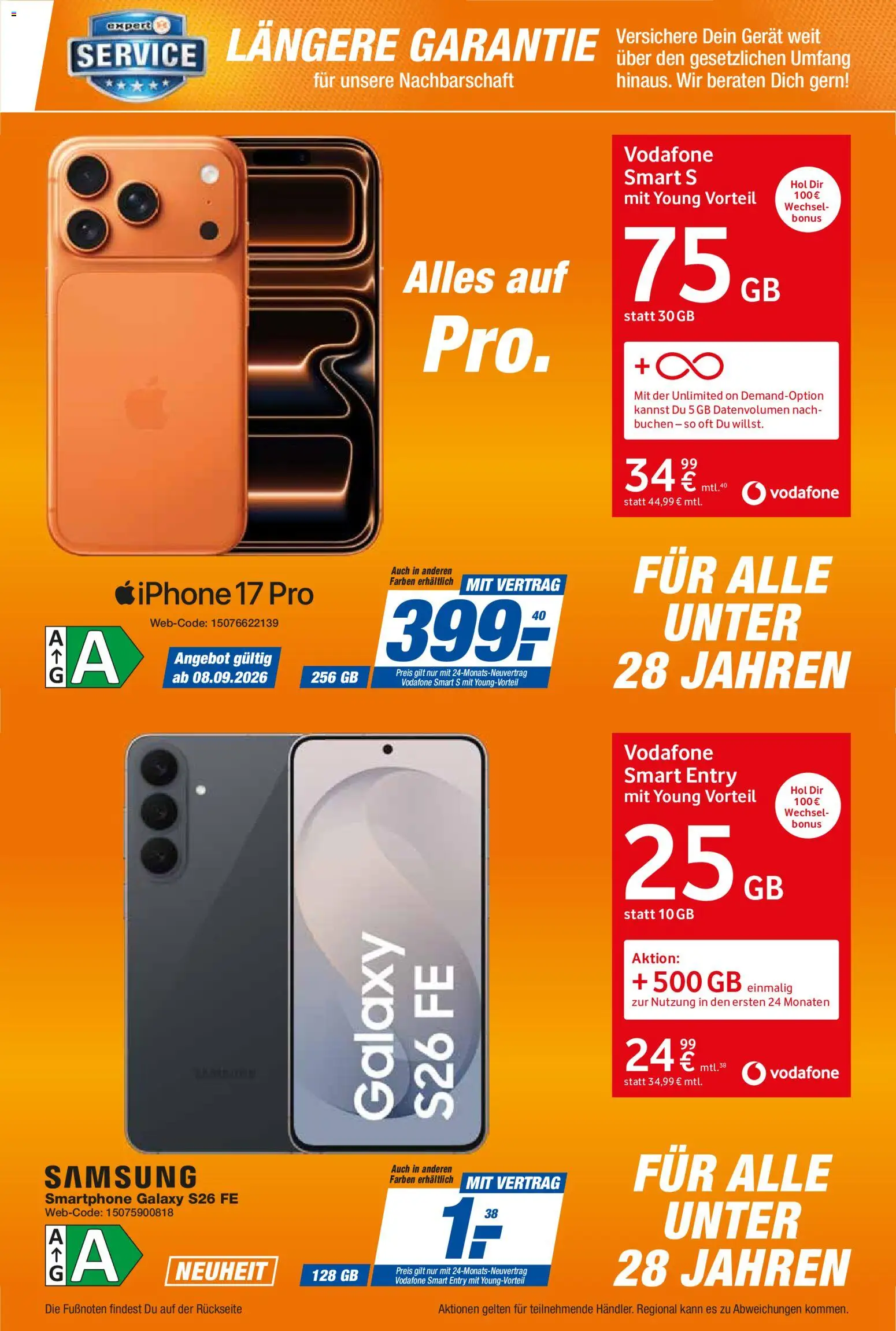 Expert Telekommunikations-Highlights im September – gültig ab 01.09.2026 | Seite: 19 | Produkte: Samsung, Iphone, Smartphone