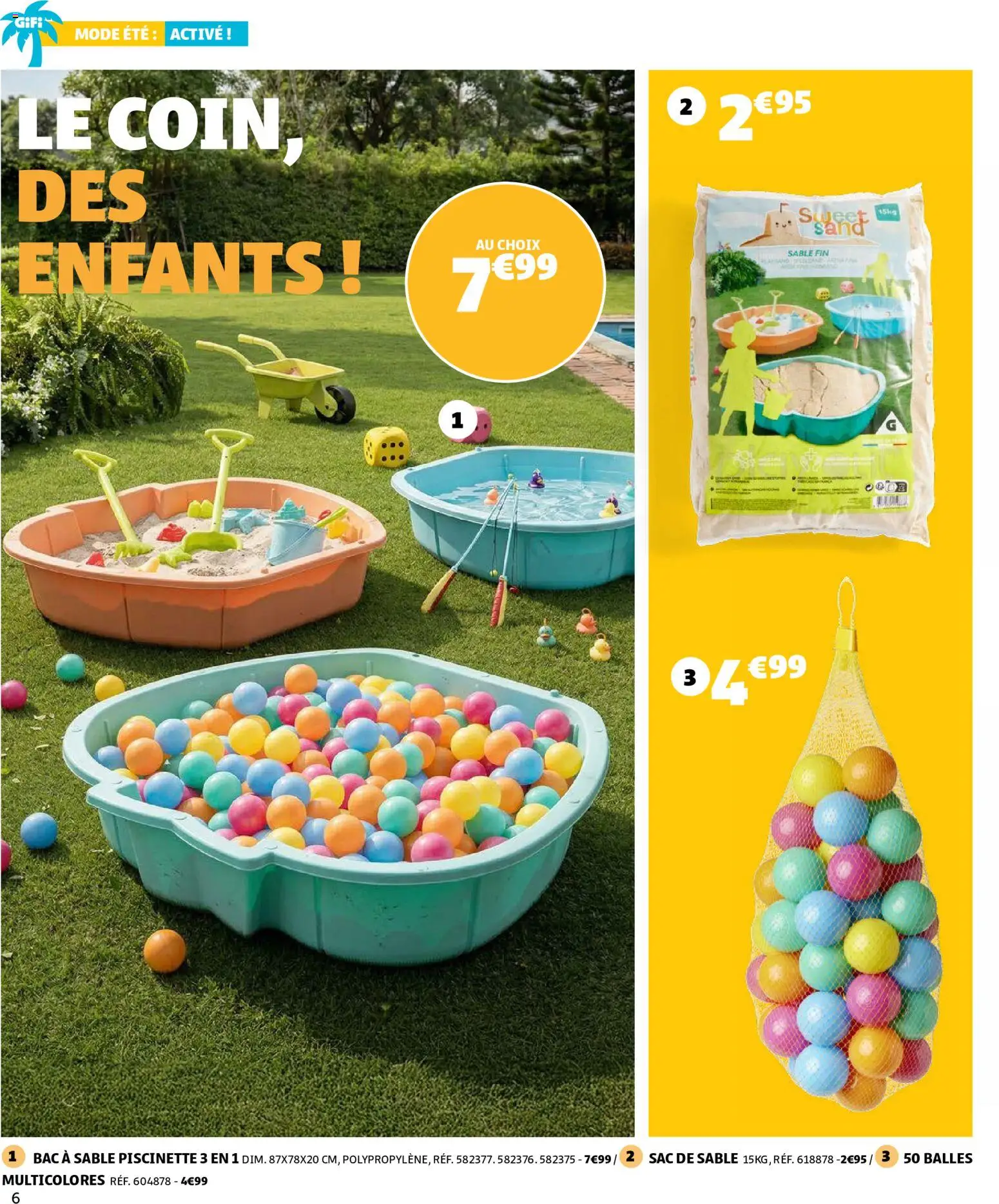 {H1} | Page: 6 | Produits: Sac, Bac à sable