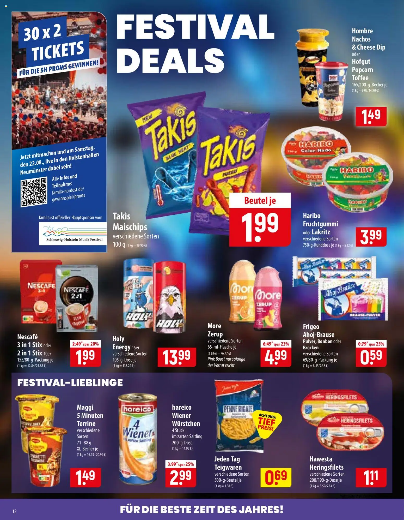 Famila Prospekt – gültig ab 22.06.2026 | Seite: 12 | Produkte: Maggi, Haribo, Energy, Nachos