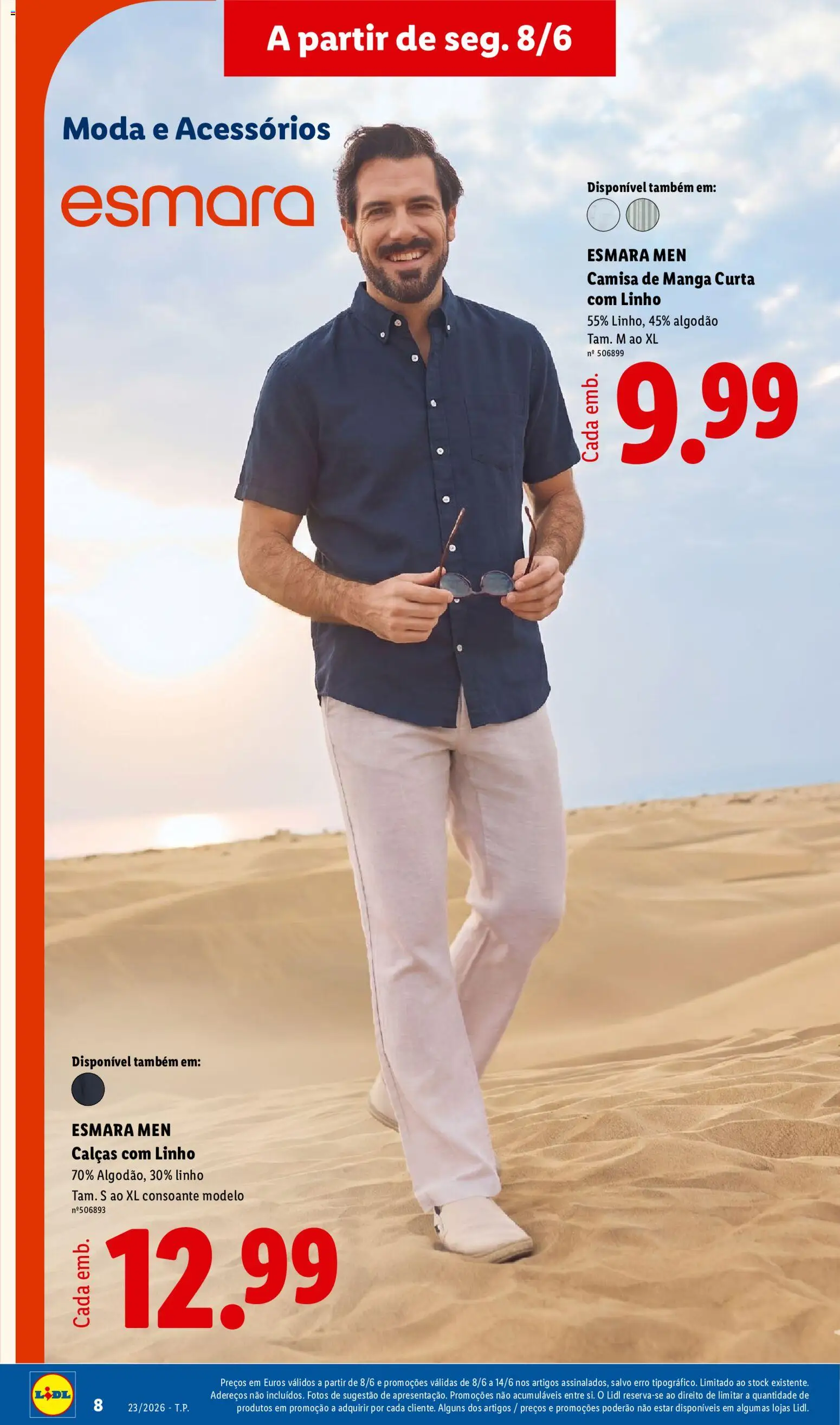 Lidl Novidades │ válido de 08.06.2026 | Página: 8 | Produtos: Algodão, Calças, Camisa