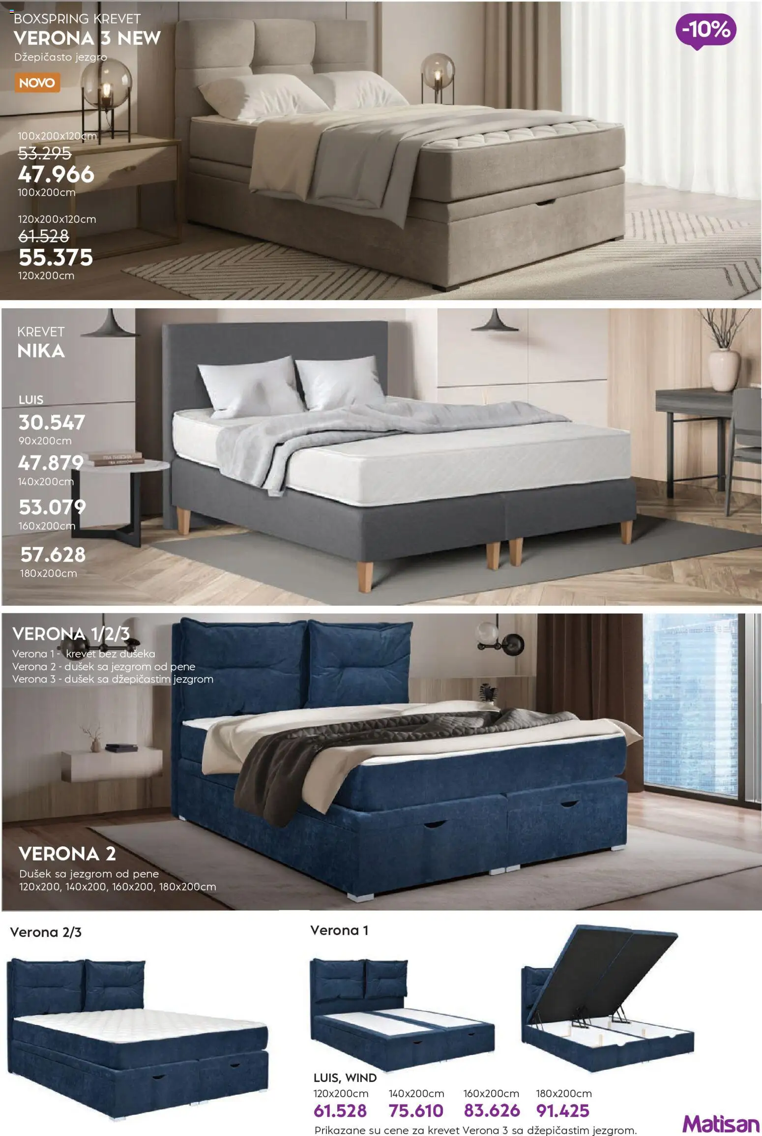 Matis katalog - važi od 01.01.2026 | Strana: 75 | Proizvode: Krevet, Dušek