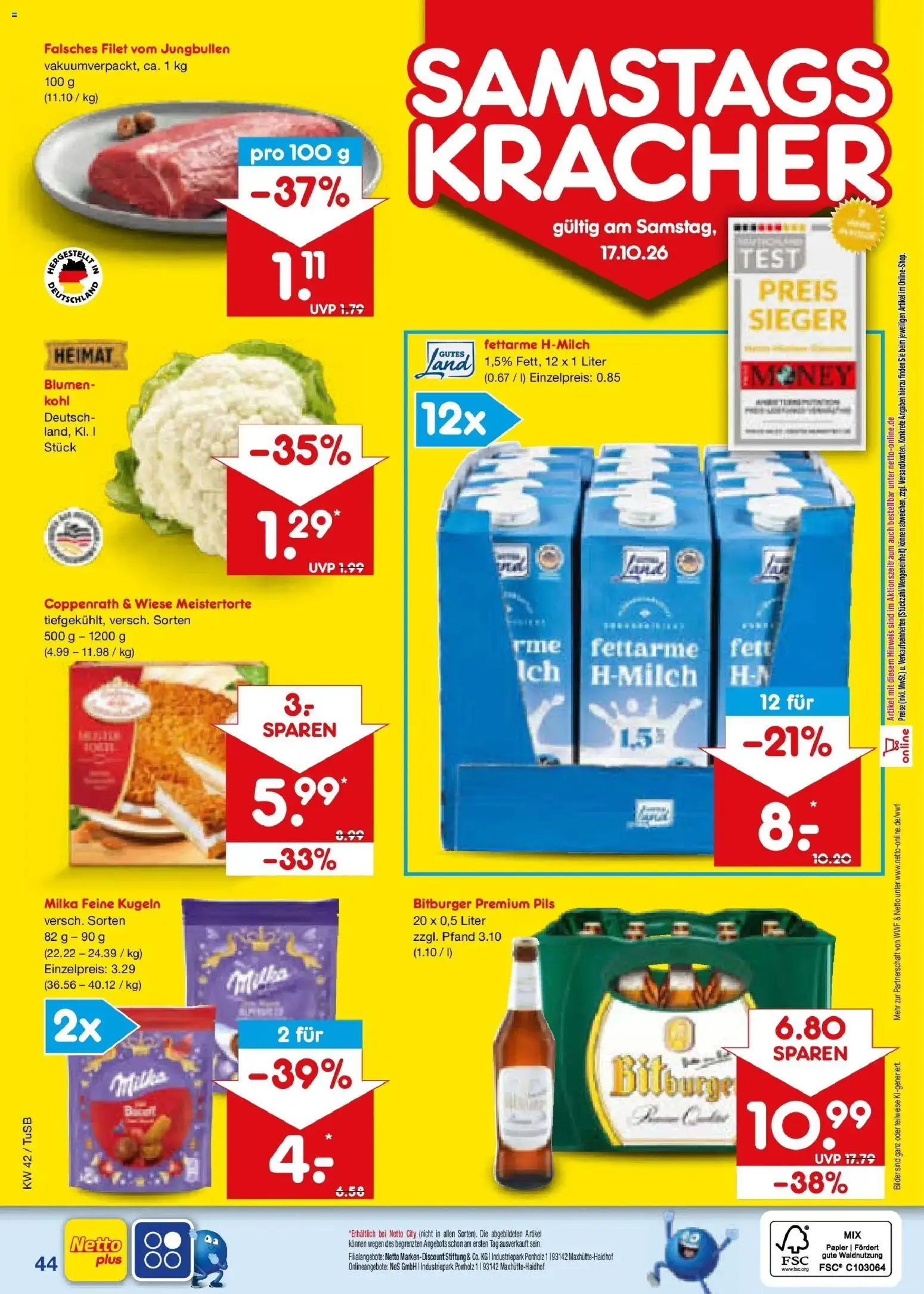 Netto Marken-Discount Prospekt Sindelfingen (ab 12.10.2026) » Angebote | Seite: 60 | Produkte: Bitburger, Pils, Blumen, Bilder