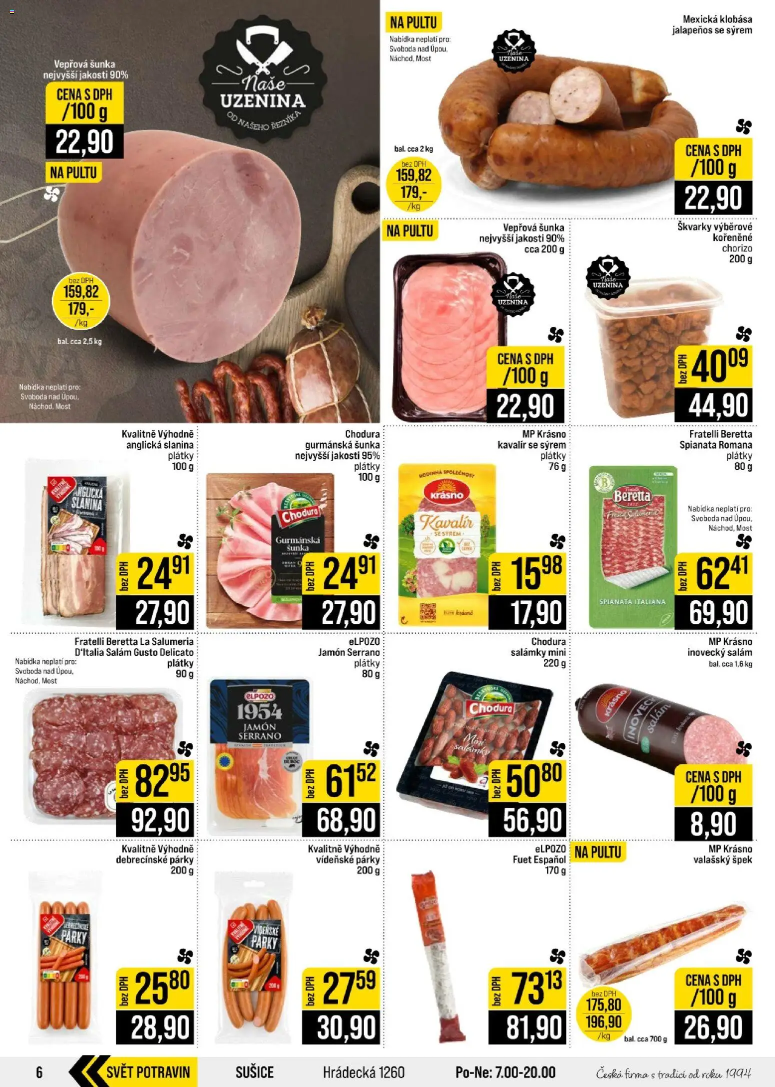 Jip leták - Cash & Carry od 05.08.2026 | Strana: 6 | Produkty: Salám, Klobása, Škvarky, Chorizo