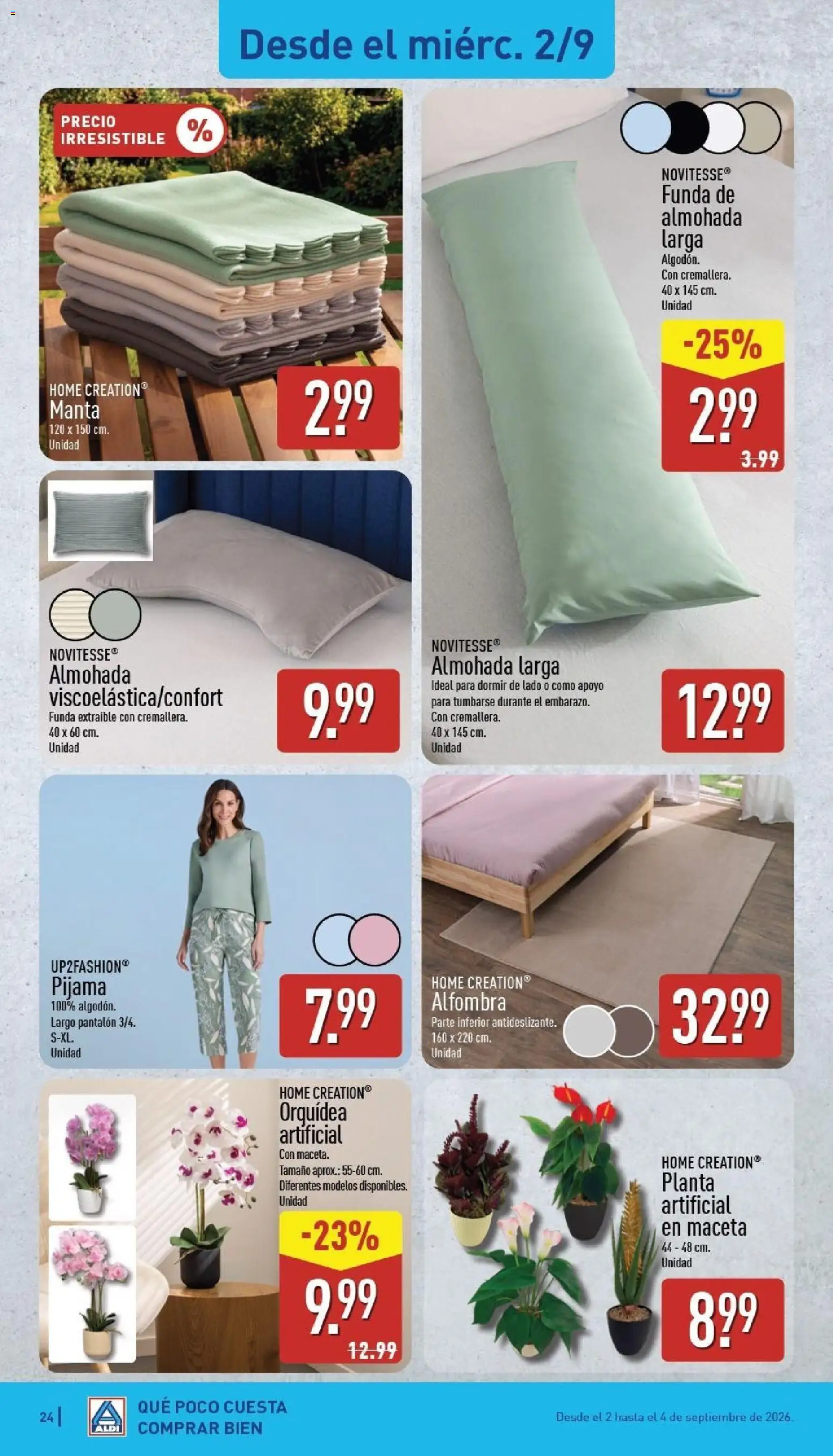 Aldi folleto Canarias │ válido desde el 31/08/2026 | Página: 24 | Productos: Manta, Funda, Alfombra, Maceta