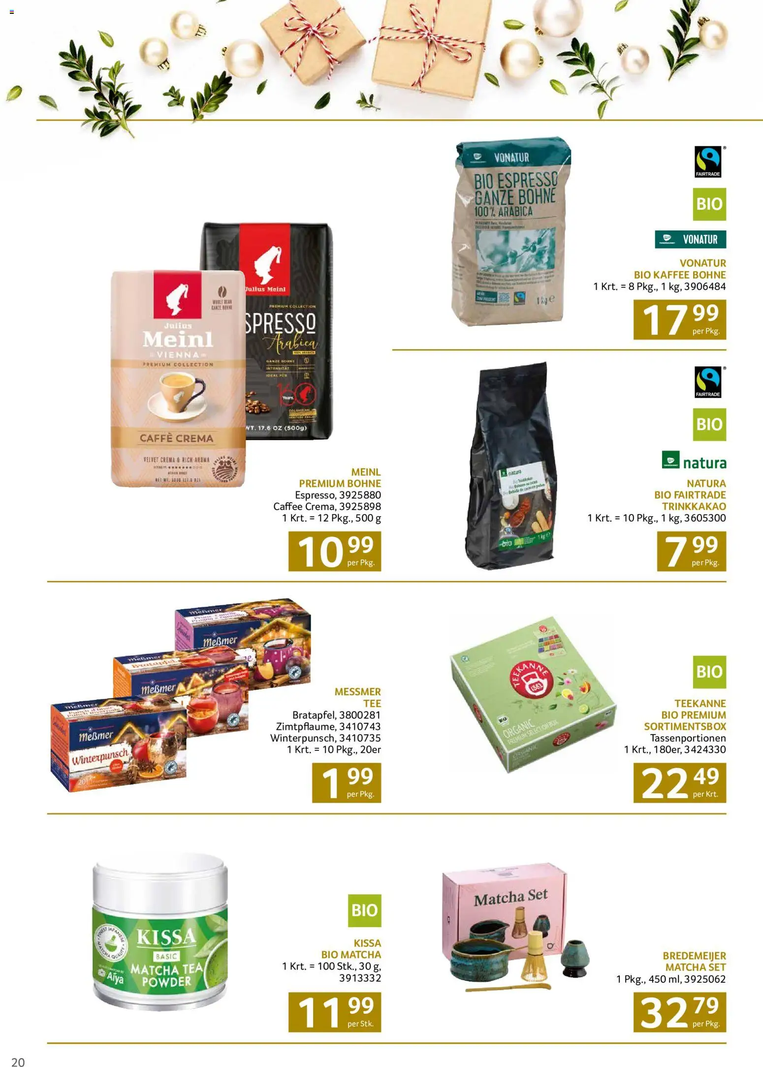 Transgourmet Christmas gültig ab 12.10.2026 | Seite: 20 | Produkte: Matcha, Bohne, Kaffee