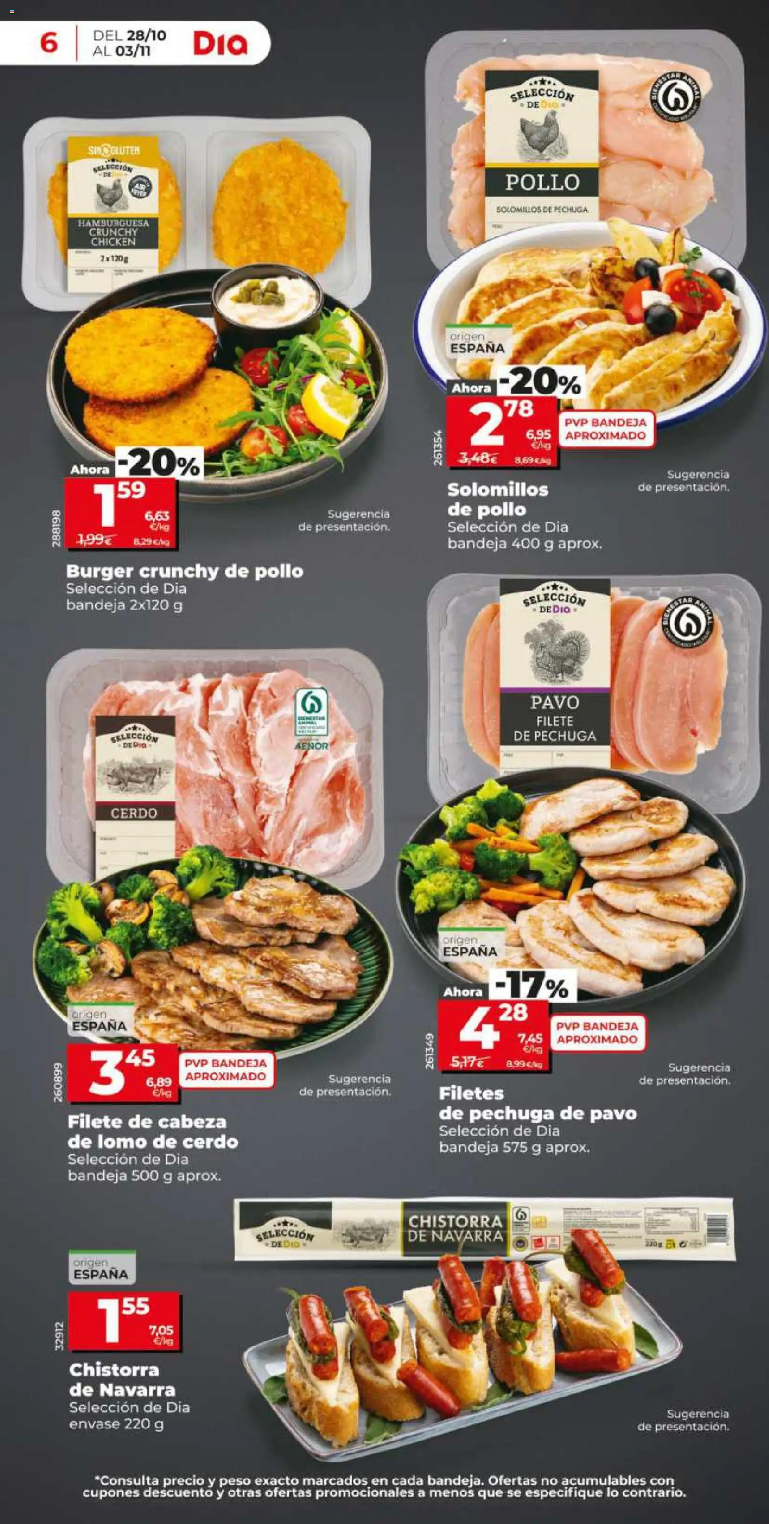 Dia - folleto │ válido desde el 28/10/2026 | Página: 6 | Productos: Peso, Filete, Filetes de pechuga de pavo, Bandeja