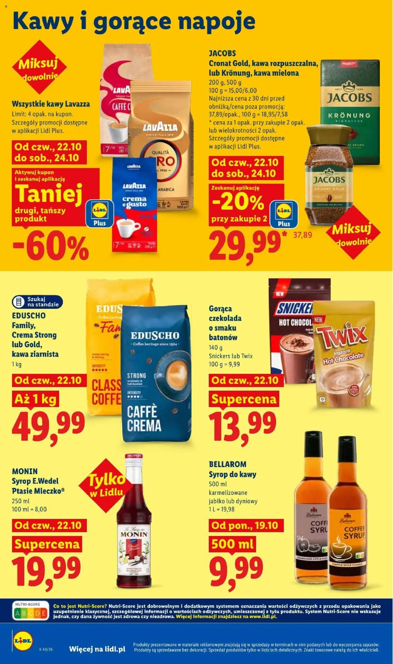 Lidl gazetka od 22.10.2026 | Strona: 78 | Produkty: Syrop, Żywność, Snickers, Czekolada