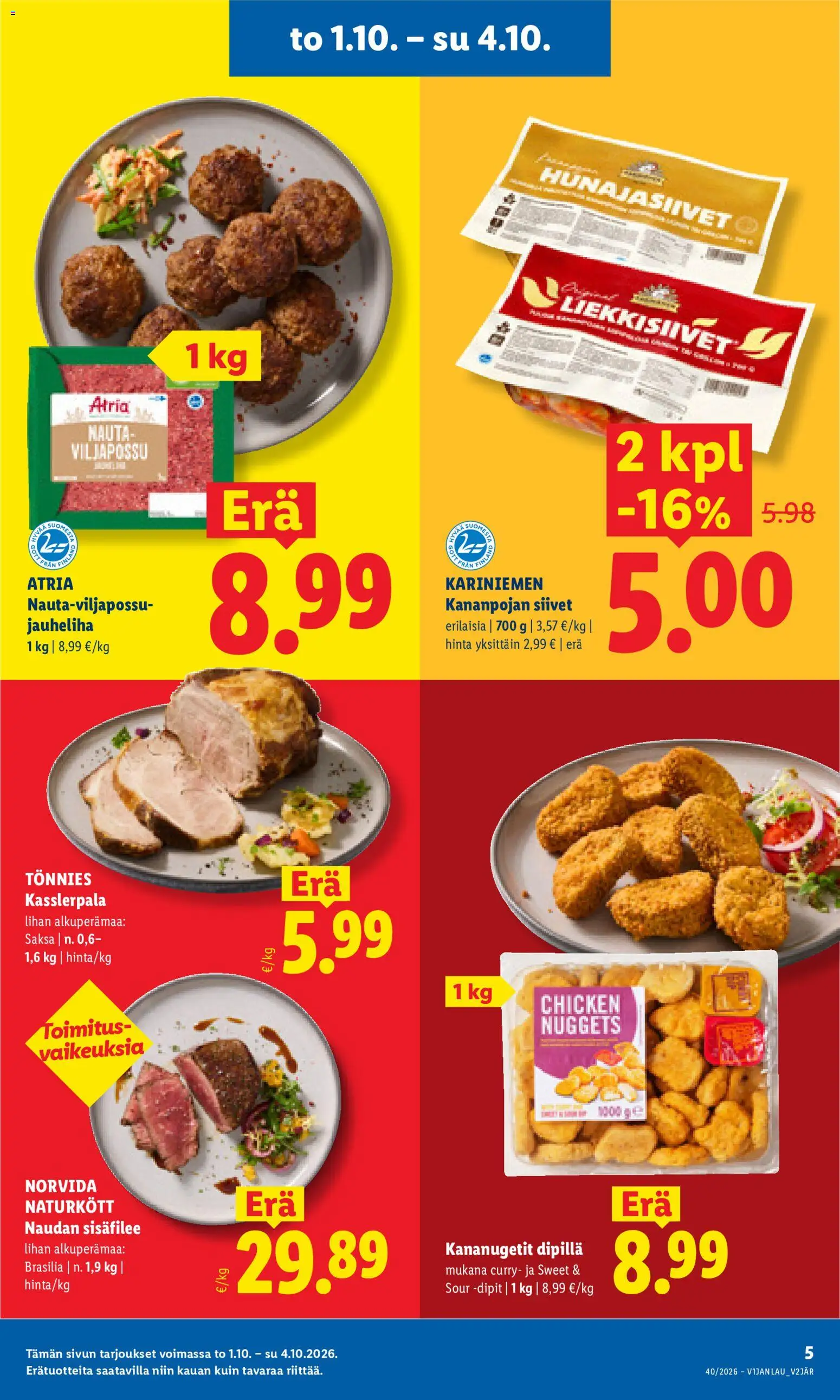 Lidl tarjoukset Kauhajoki – voimassa 01/10/2026 alkaen | Sivu: 5 | Tuotteet: Jauheliha, Curry