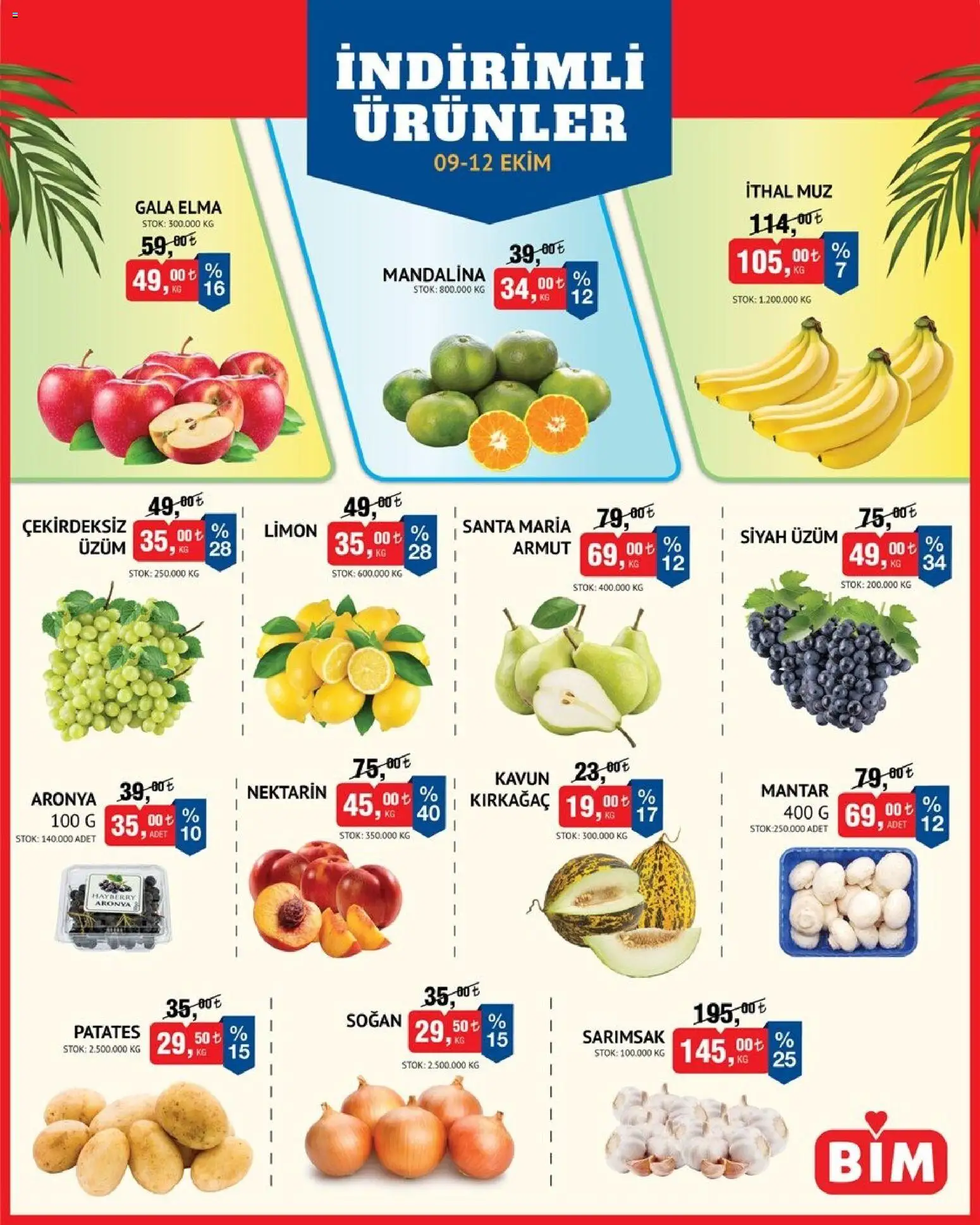 Bim Cuma 9 Ekim Taze Ürünler