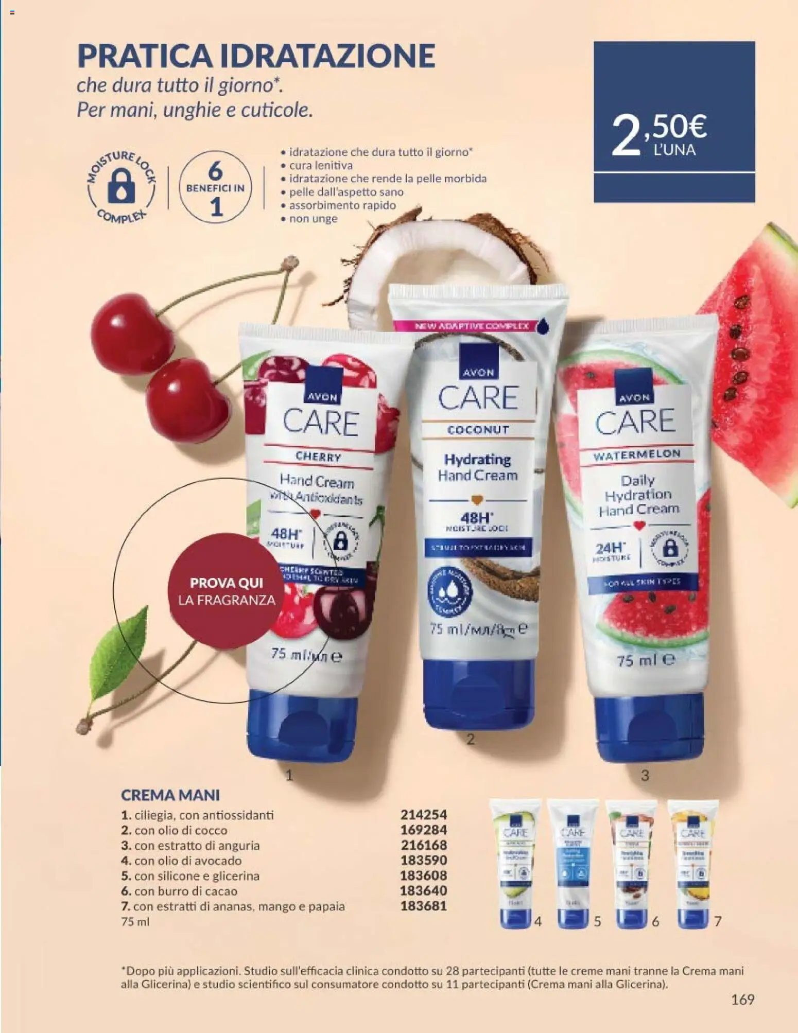 Volantino Avon del 01.05.2026 | Pagina: 169 | Prodotti: Avocado, Anguria, Cocco, Silicone
