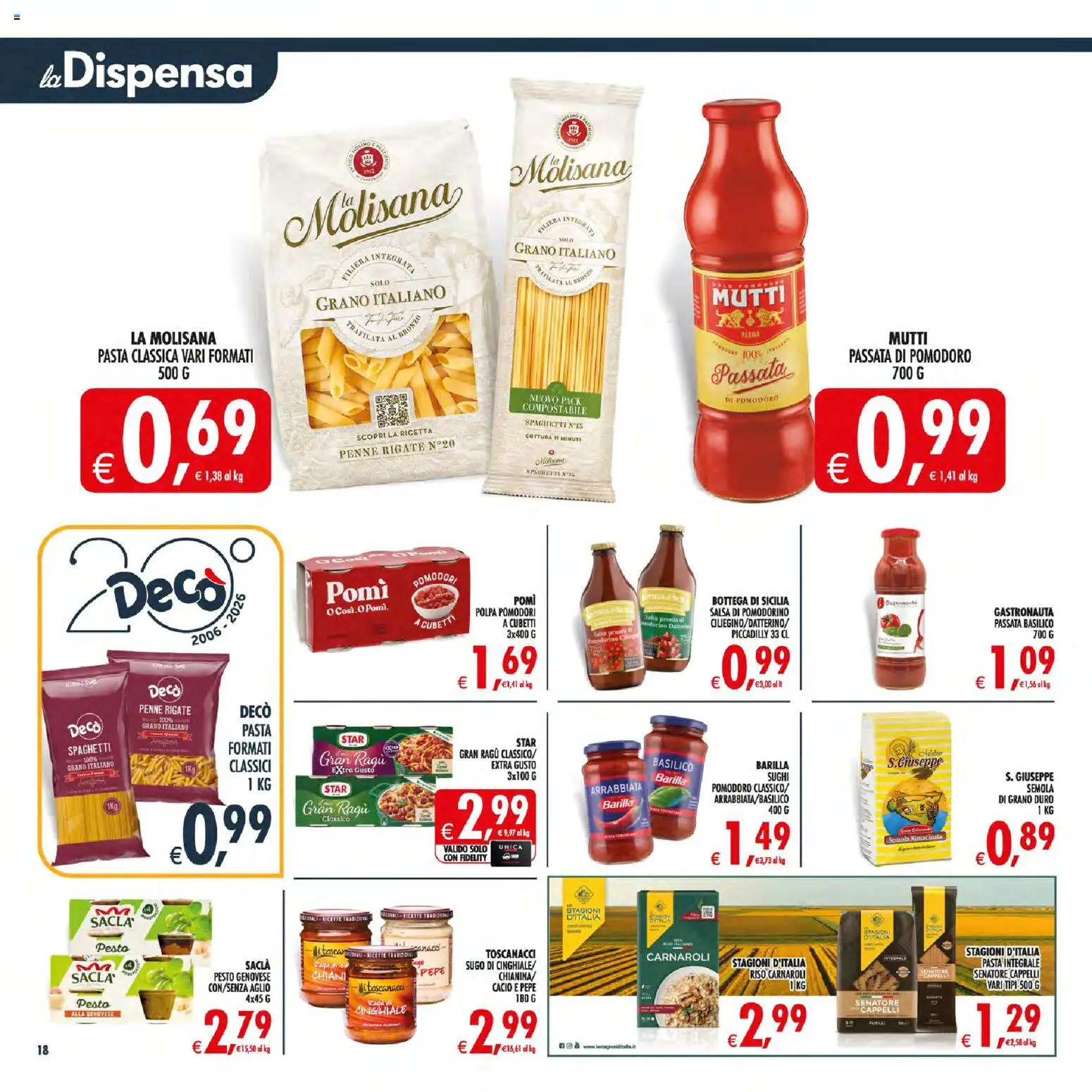 Volantino Decò del 21/08/2026 | Pagina: 22 | Prodotti: Riso, Pesto, Sugo, Penne