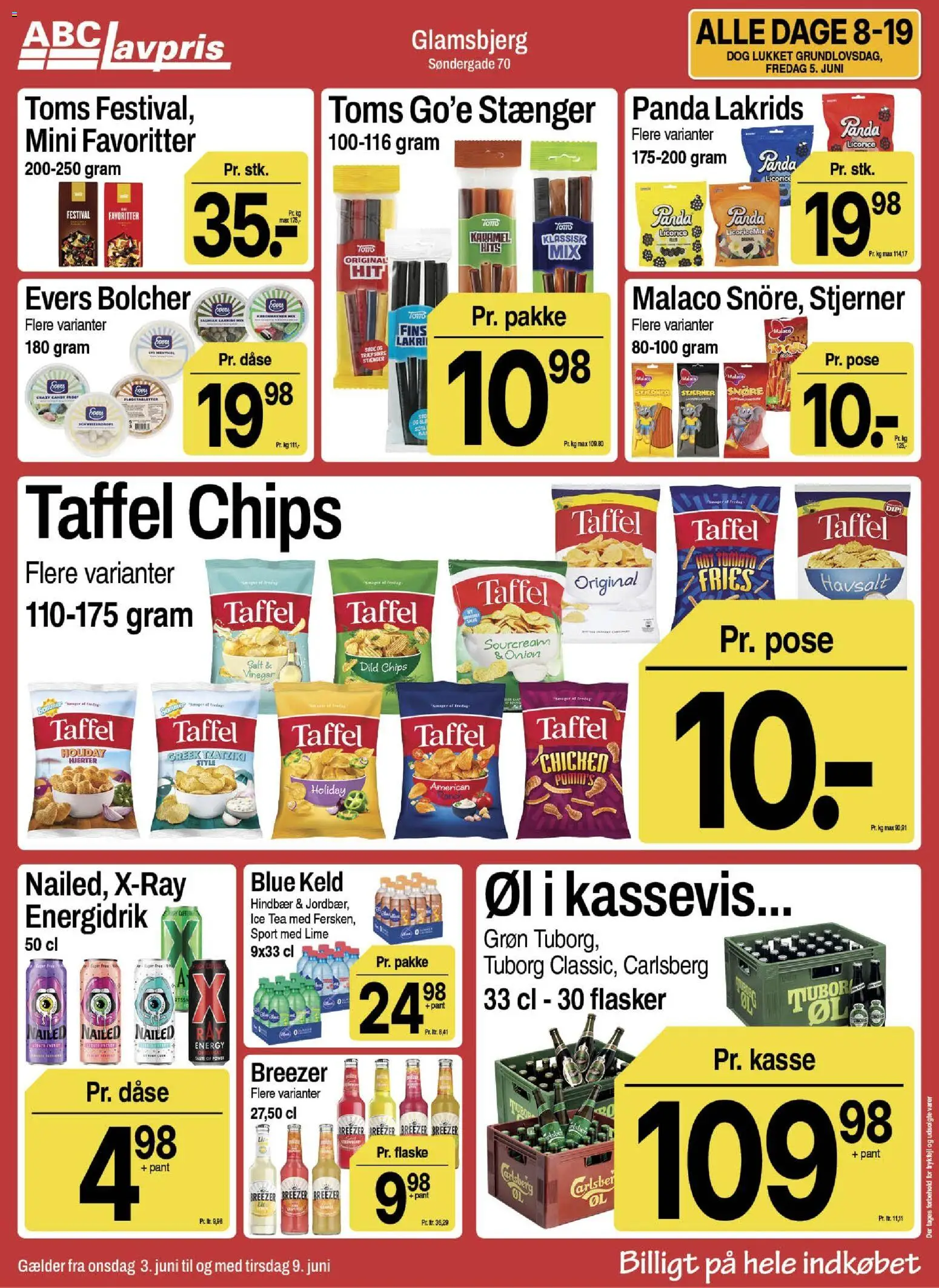 Abc Lavpris tilbudsavis – gyldig fra 03.06.2026 | Side: 12 | Produkter: Chips, Lime, Lakrids, Hindbær