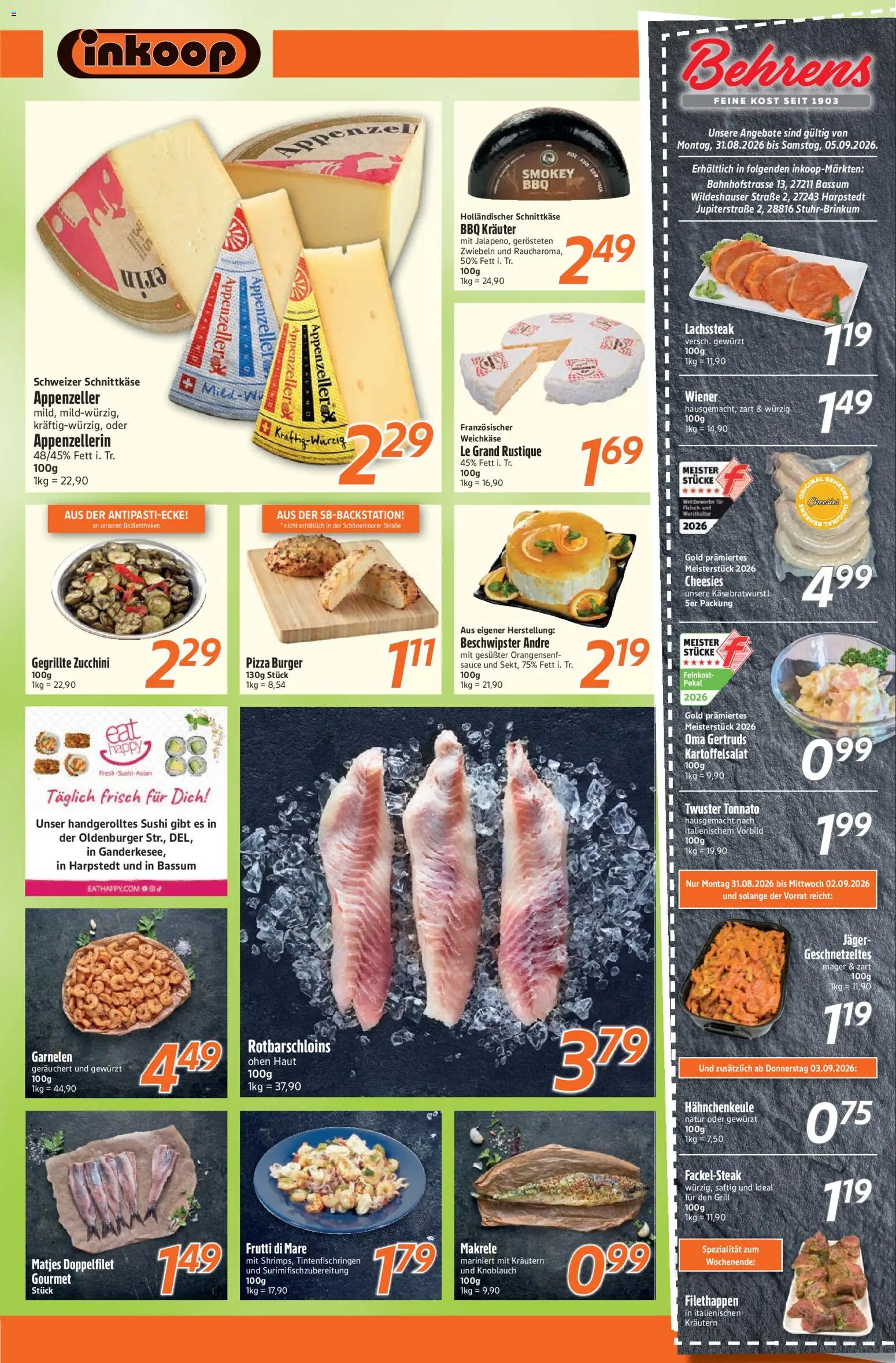 Inkoop Prospekt – gültig ab 31.08.2026 | Seite: 4 | Produkte: Grill, Burger, Garnelen, Pizza