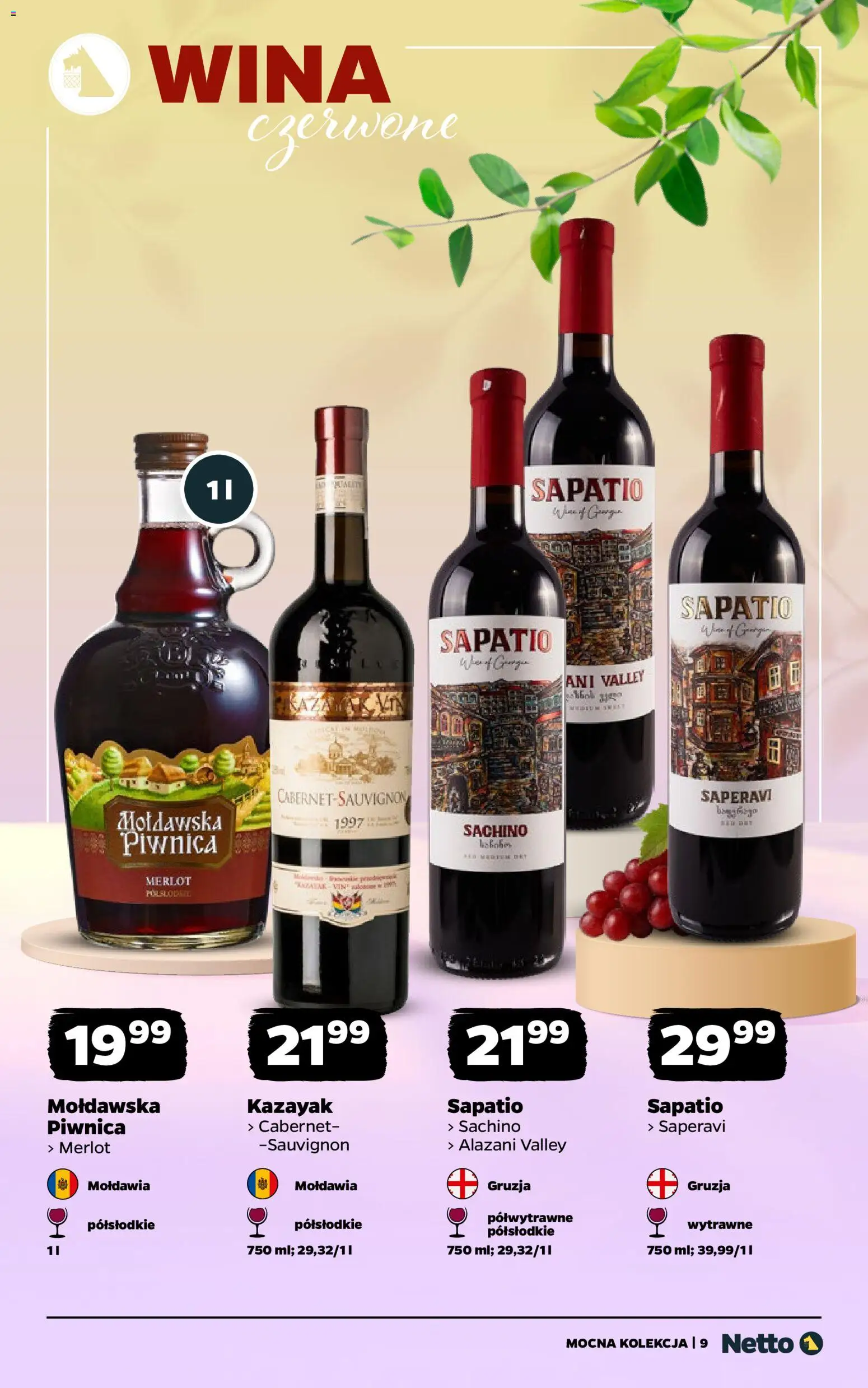 Netto gazetka - Wina od 11.05.2026 | Strona: 9 | Produkty: Alazani Valley, Merlot