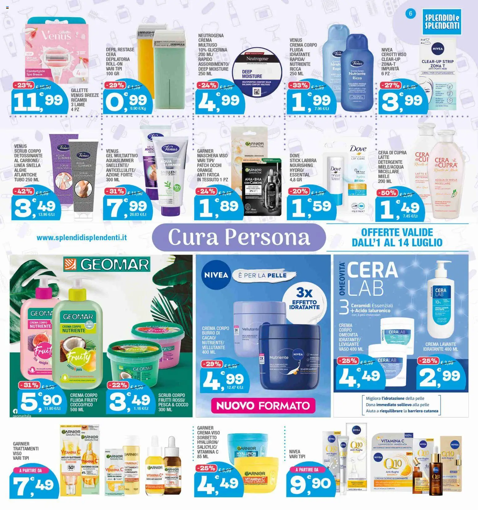 Volantino Splendidi e Splendenti del 01/07/2026 | Pagina: 6 | Prodotti: Latte, Pera, Cocco, Vaso