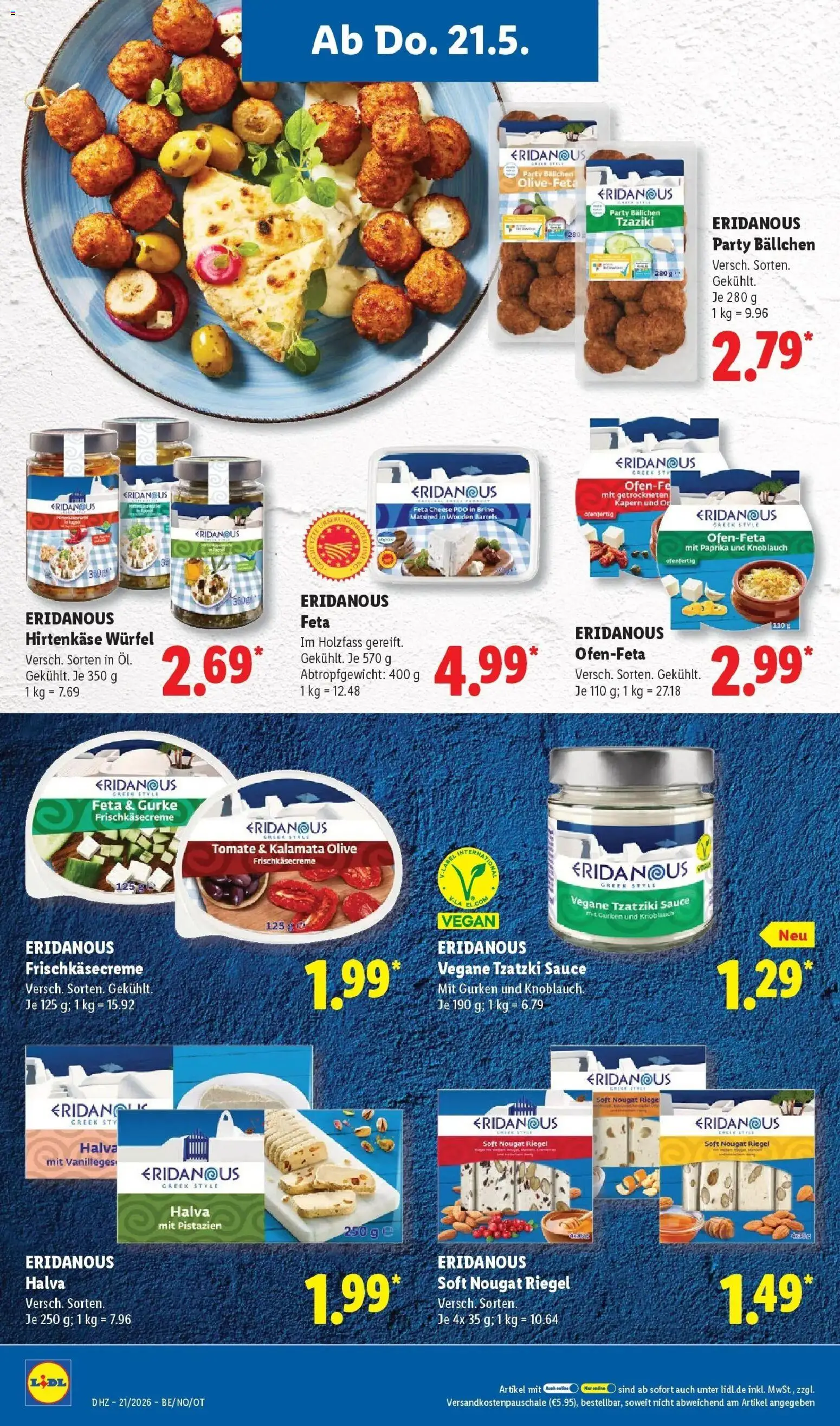 Lidl Prospekt Höxter – gültig ab 17.05.2026 | Seite: 62 | Produkte: Feta, Pistazien, Paprika, Gurken
