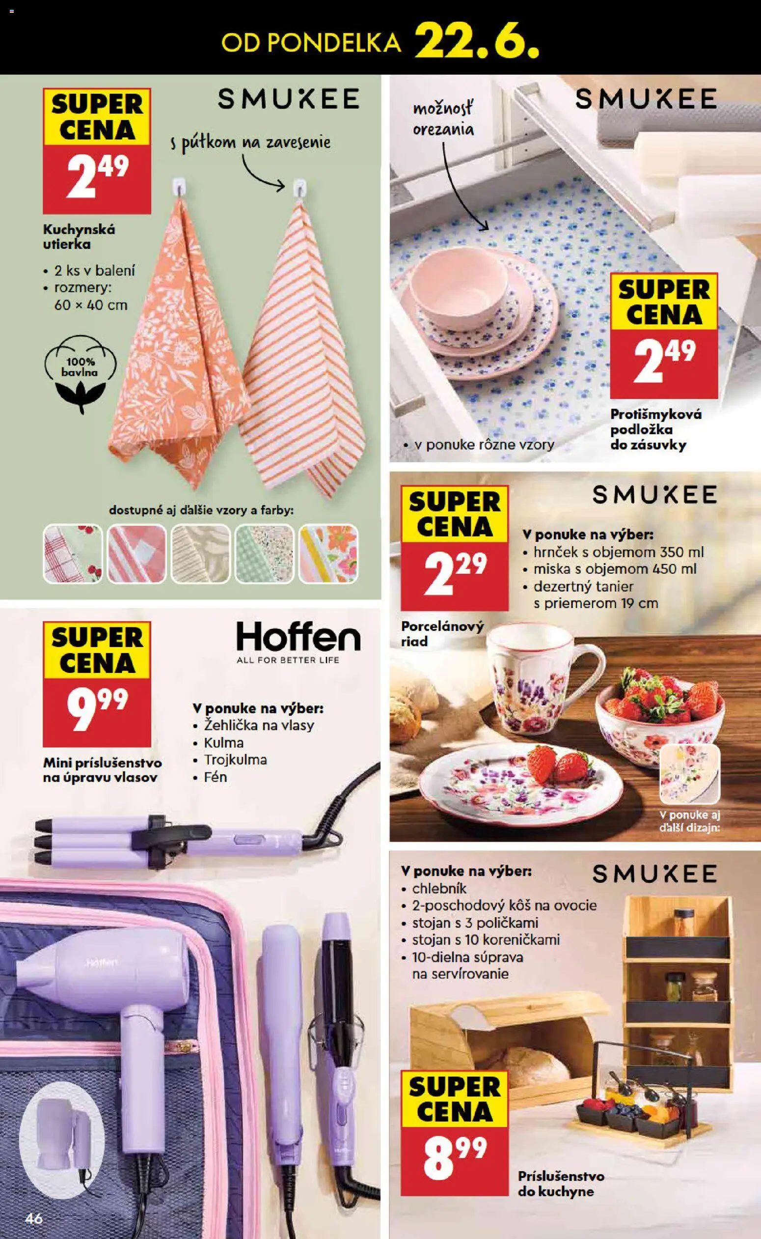 Nové Biedronka akcie – leták je platný od 18.06.2026 | Strana: 46 | Produkty: Žehlička na vlasy, Žehlička, Kulma, Kuchyne