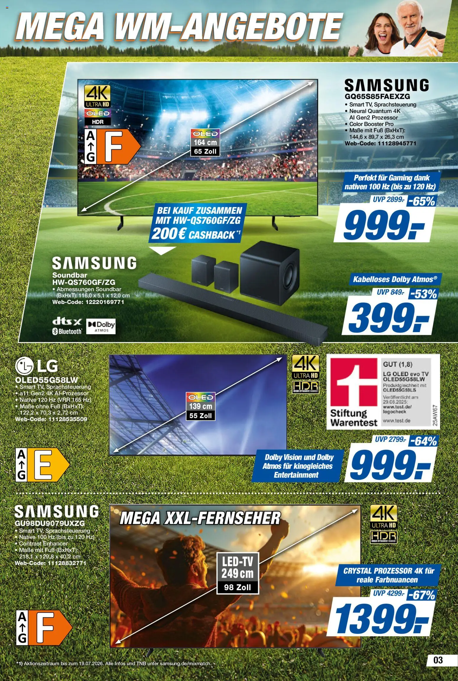 Expert Prospekt – gültig ab 26.06.2026 | Seite: 3 | Produkte: LG, Samsung, Soundbar, TV