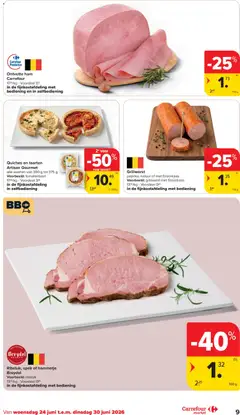 Carrefour market folder week 26 - Voorbeeld van een folder van Carrefour market, geldig van 24/06/2026 | Pagina: 9 | Producten: Ham, Taarten