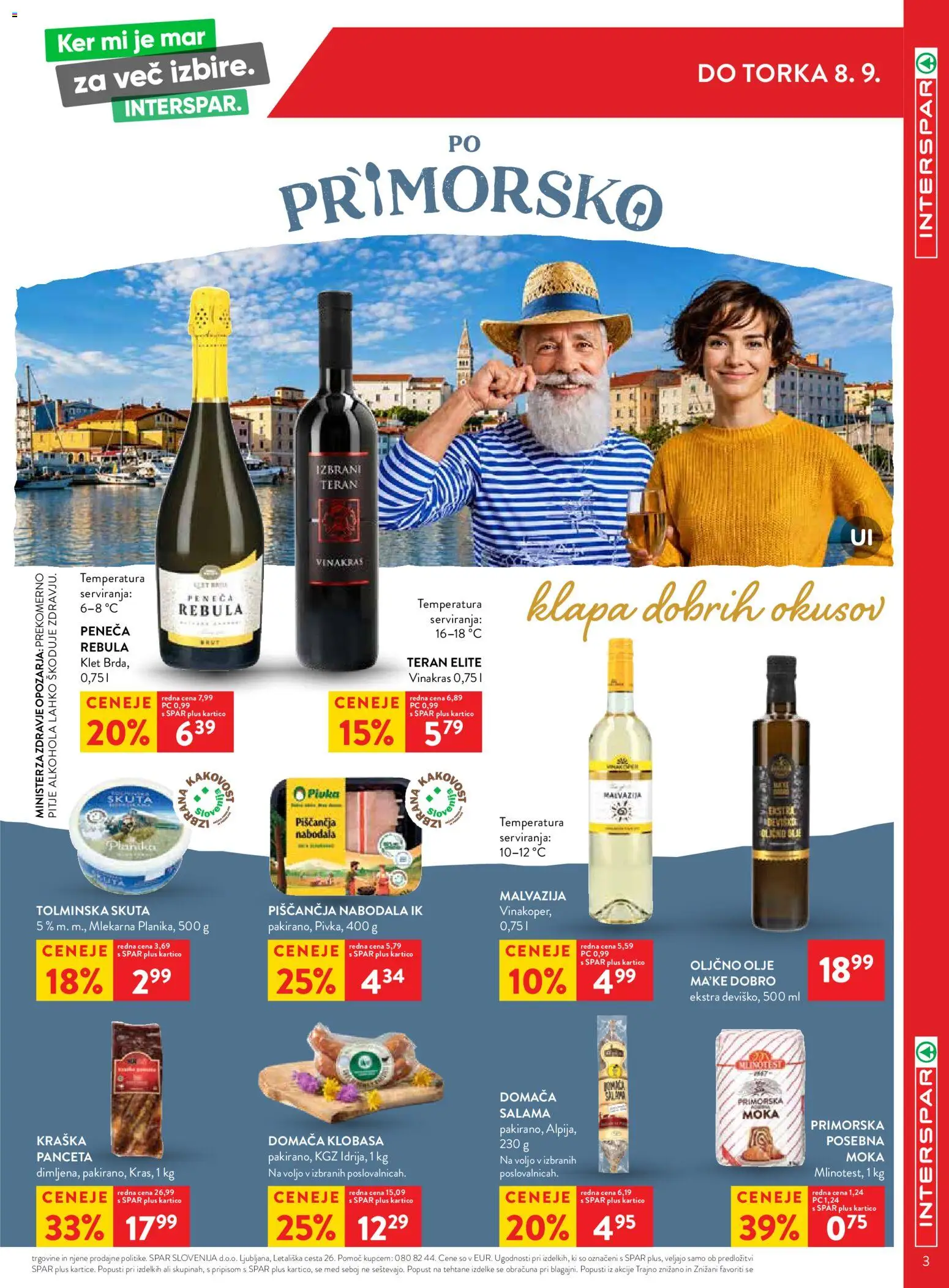 Novi Spar katalog ponudbe – veljaven od 02.09.2026 | Stran: 3 | Izdelki: Med, Panceta, Oljčno olje, Olje