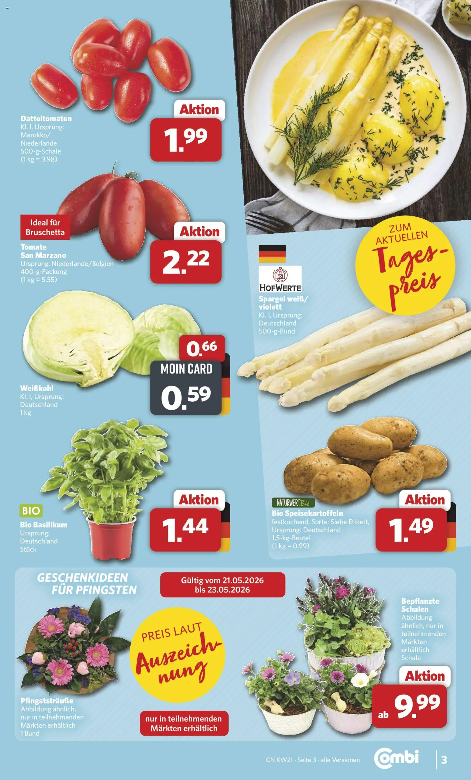 Combi Prospekt 	 – gültig ab 18.05.2026 | Seite: 3 | Produkte: Spargel
