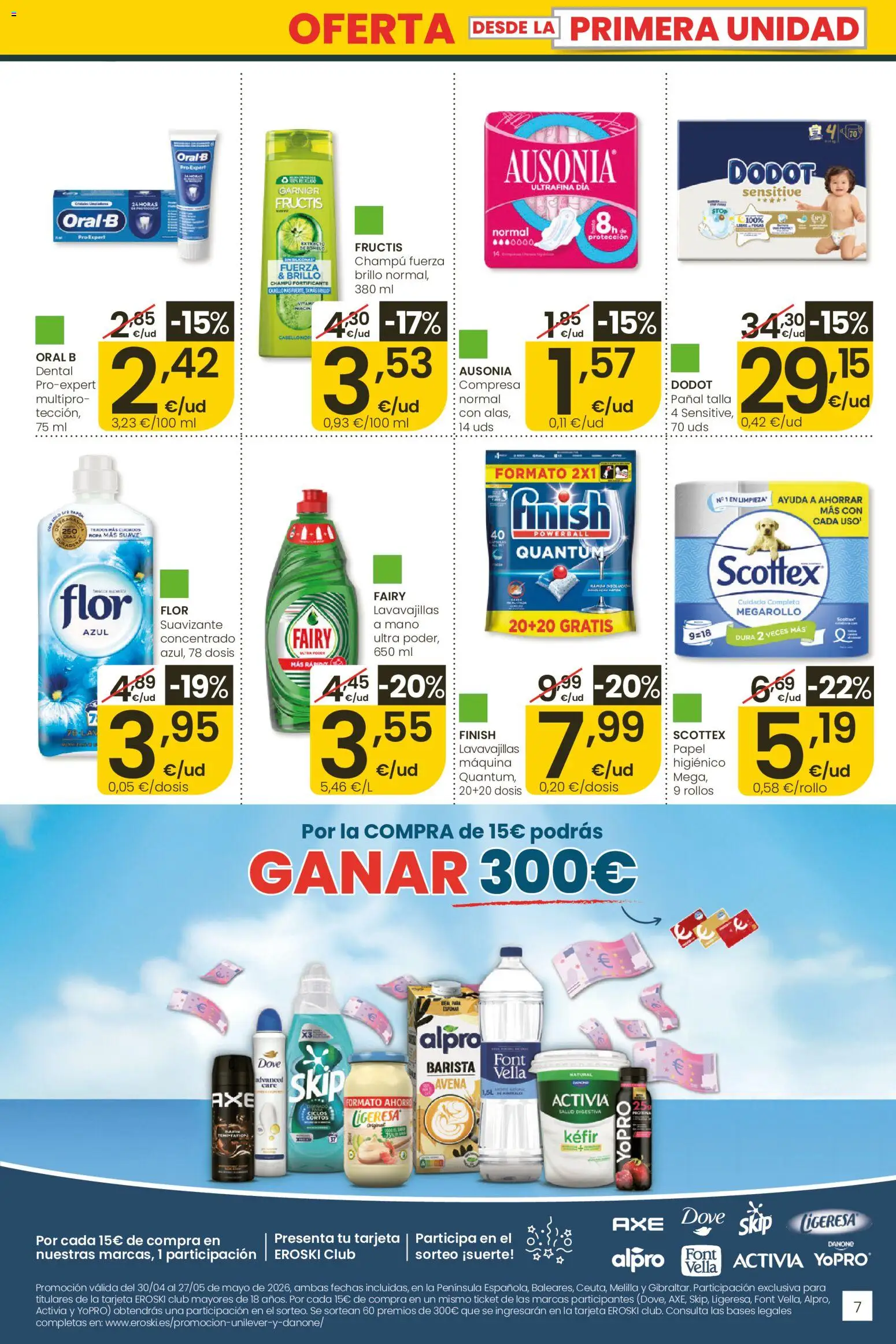 Eroski Quieres ahorrar conmigo │ válido desde el 14.05.2026 | Página: 7 | Productos: Champú, Suavizante, Lavavajillas