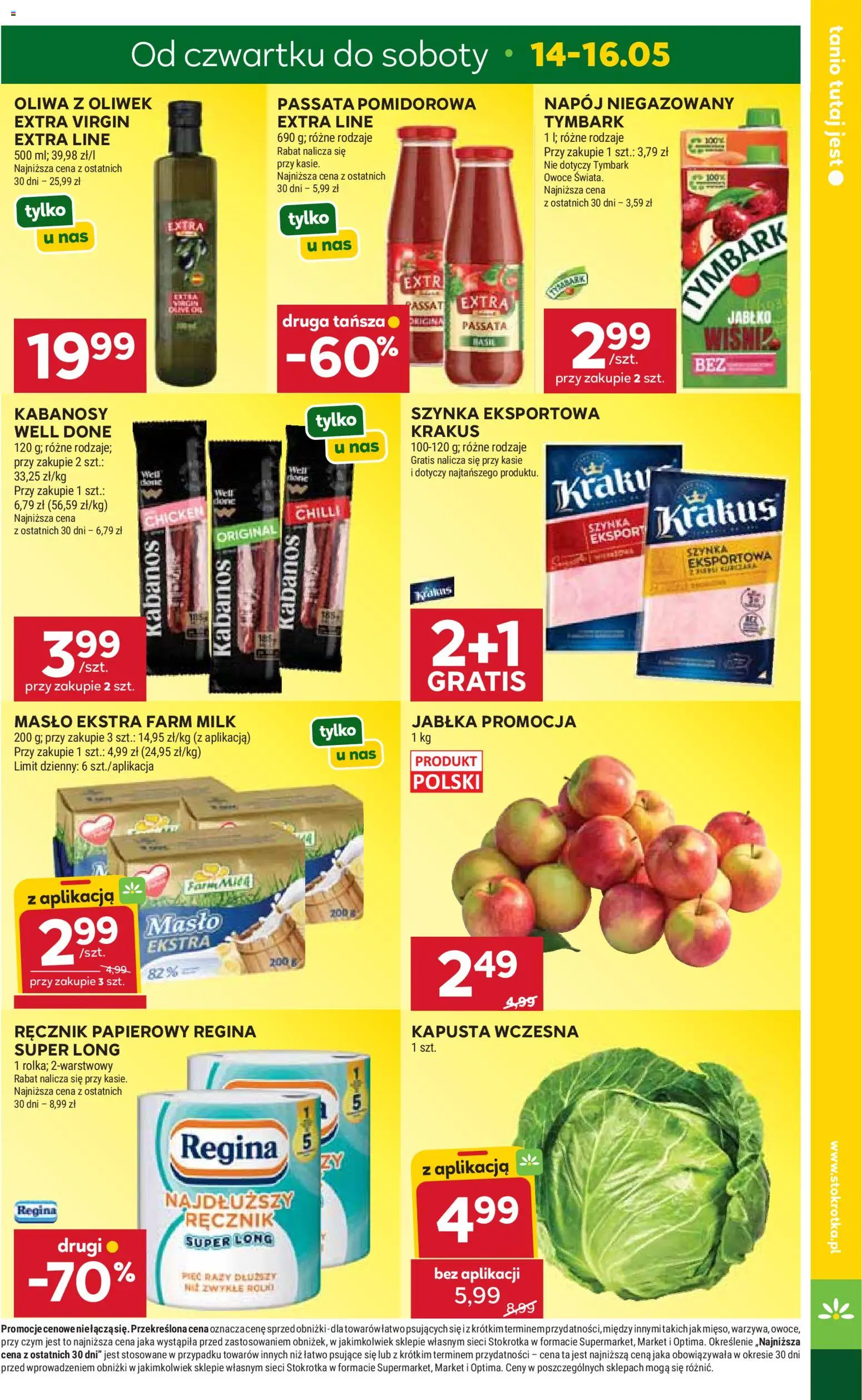 Stokrotka gazetka od 14.05.2026 | Strona: 3 | Produkty: Kapusta, Stokrotka, Kabanosy, Szynka