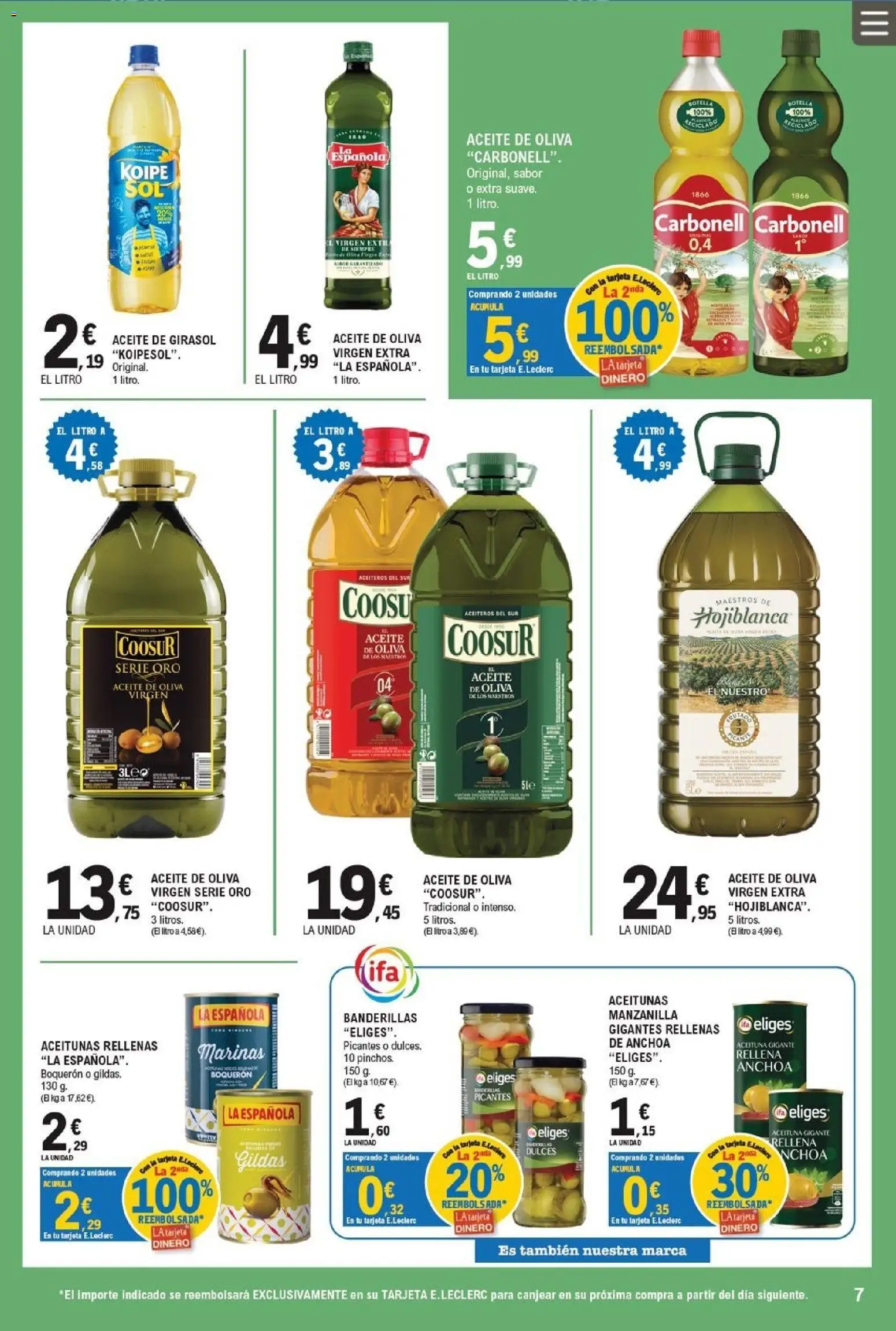 E.Leclerc Miranda de Ebro │ válido desde el 01/07/2026 | Página: 7 | Productos: Aceite, Aceite de oliva, Aceite de girasol, Anchoa