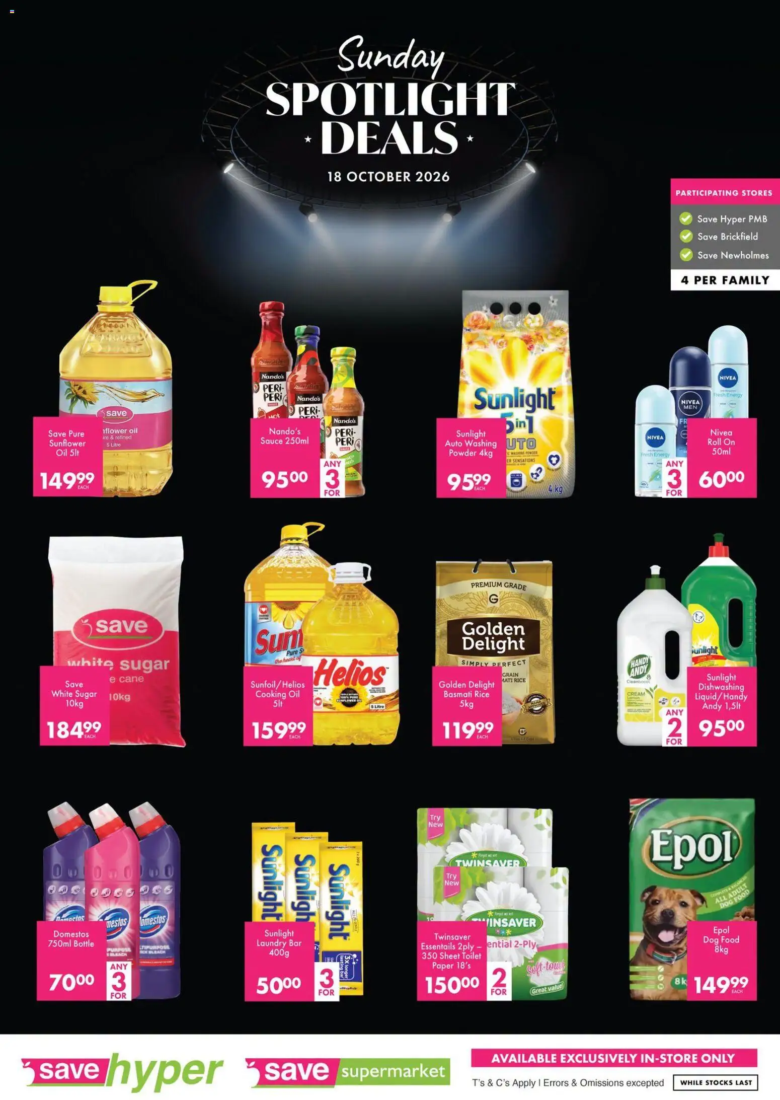 New Save catalogue – valid from 18/10/2026 | Page: 2 | Products: Toilet, Bleach, Rice, Paper