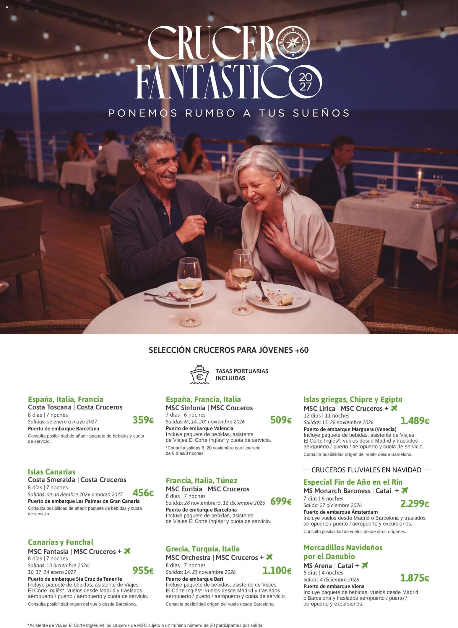 Viajes El Corte Inglés Crucero fantástico │ válido desde el 14/09/2026 | Página: 10 | Productos: Bebidas