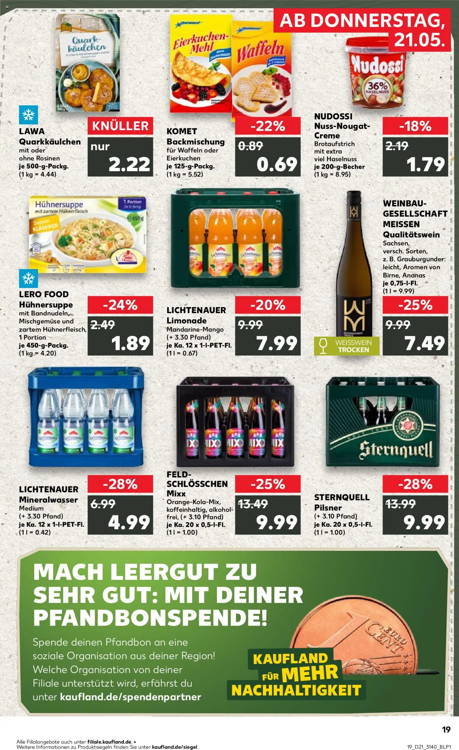 Kaufland Prospekt Leipzig	 – gültig ab 21.05.2026 | Seite: 19 | Produkte: Limonade, Mineralwasser, Creme, Rosinen