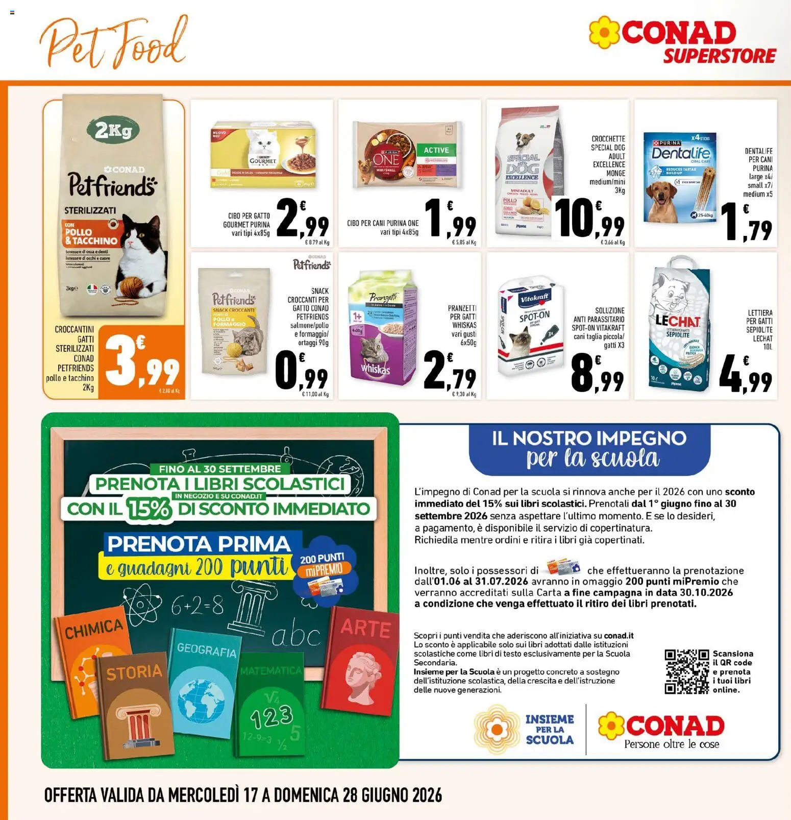 Volantino Conad del 17.06.2026 | Pagina: 20 | Prodotti: Lettiera per gatti, Pollo, Tacchino, Data