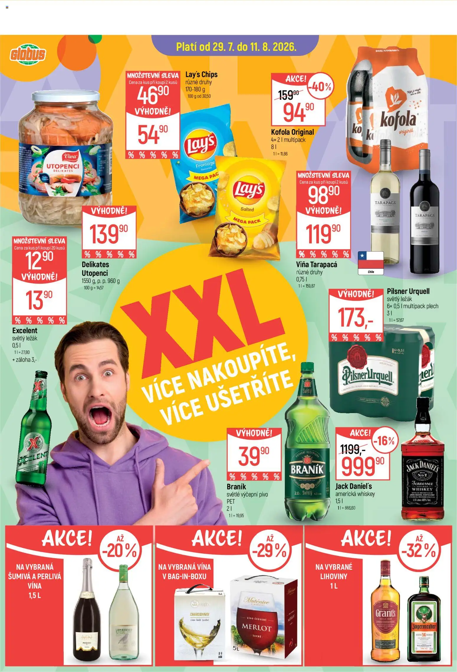 Globus leták -  XXL od 29.07.2026 | Strana: 3 | Produkty: Globus, Merlot, Plech, Lay's