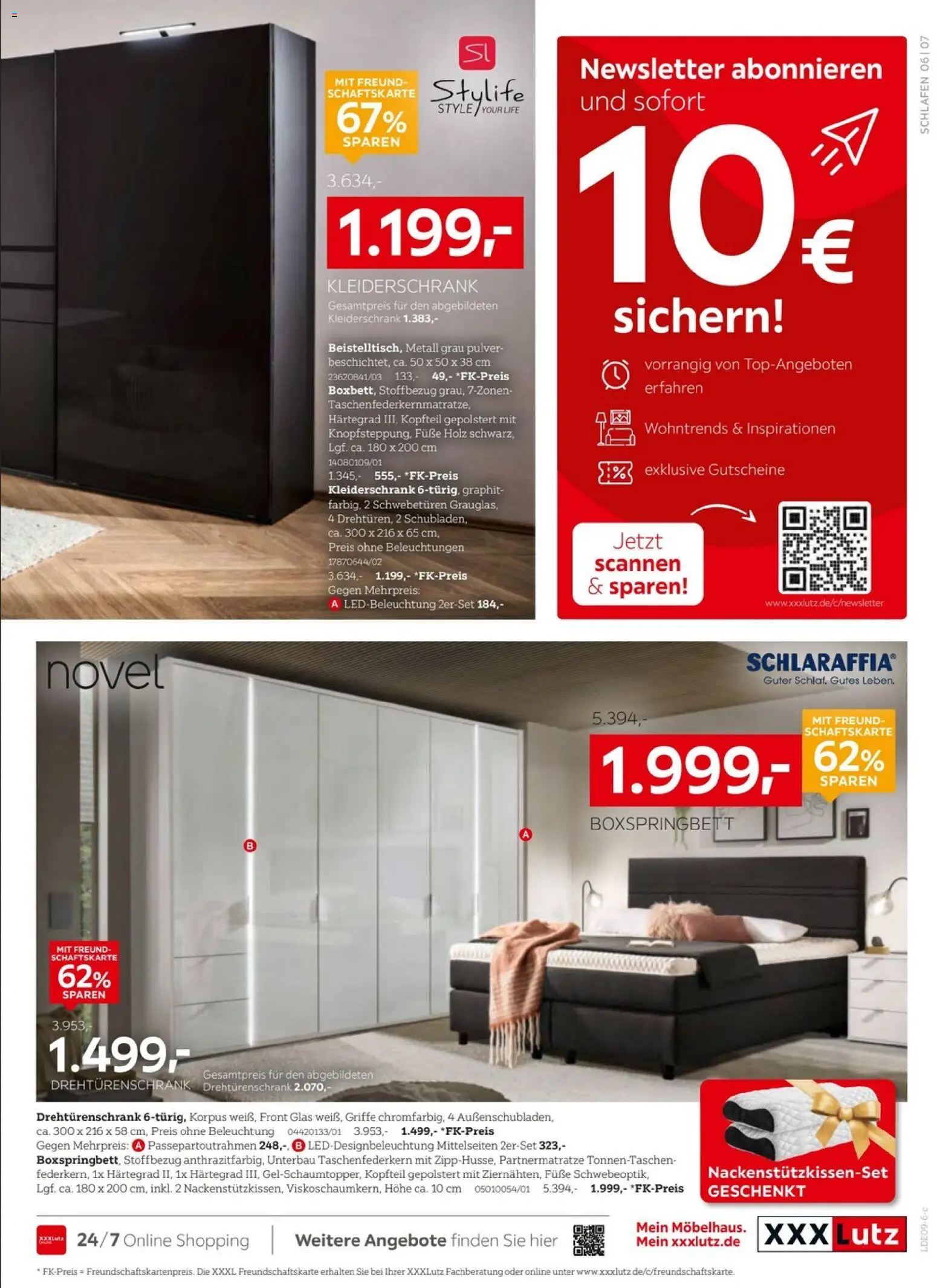 XXXLutz Prospekt – gültig ab 05.09.2026 | Seite: 7 | Produkte: Kleiderschrank, Drehtürenschrank, Boxspringbett