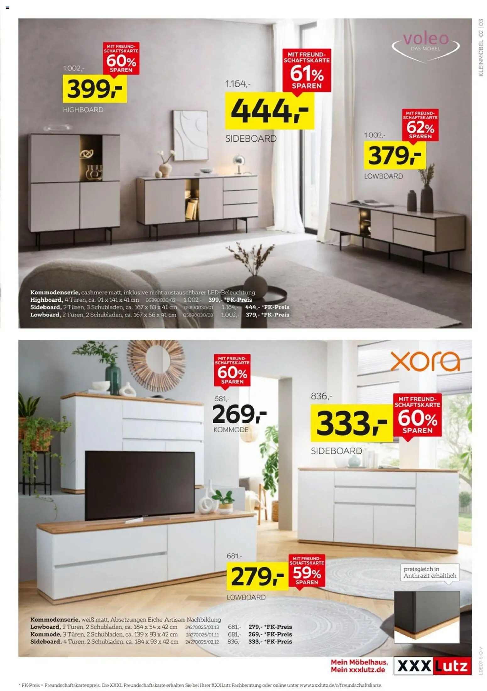 XXXLutz Aufbewahrung & Deko – gültig ab 27.06.2026 | Seite: 3 | Produkte: Sideboard, Lowboard, HIghboard, Kommode