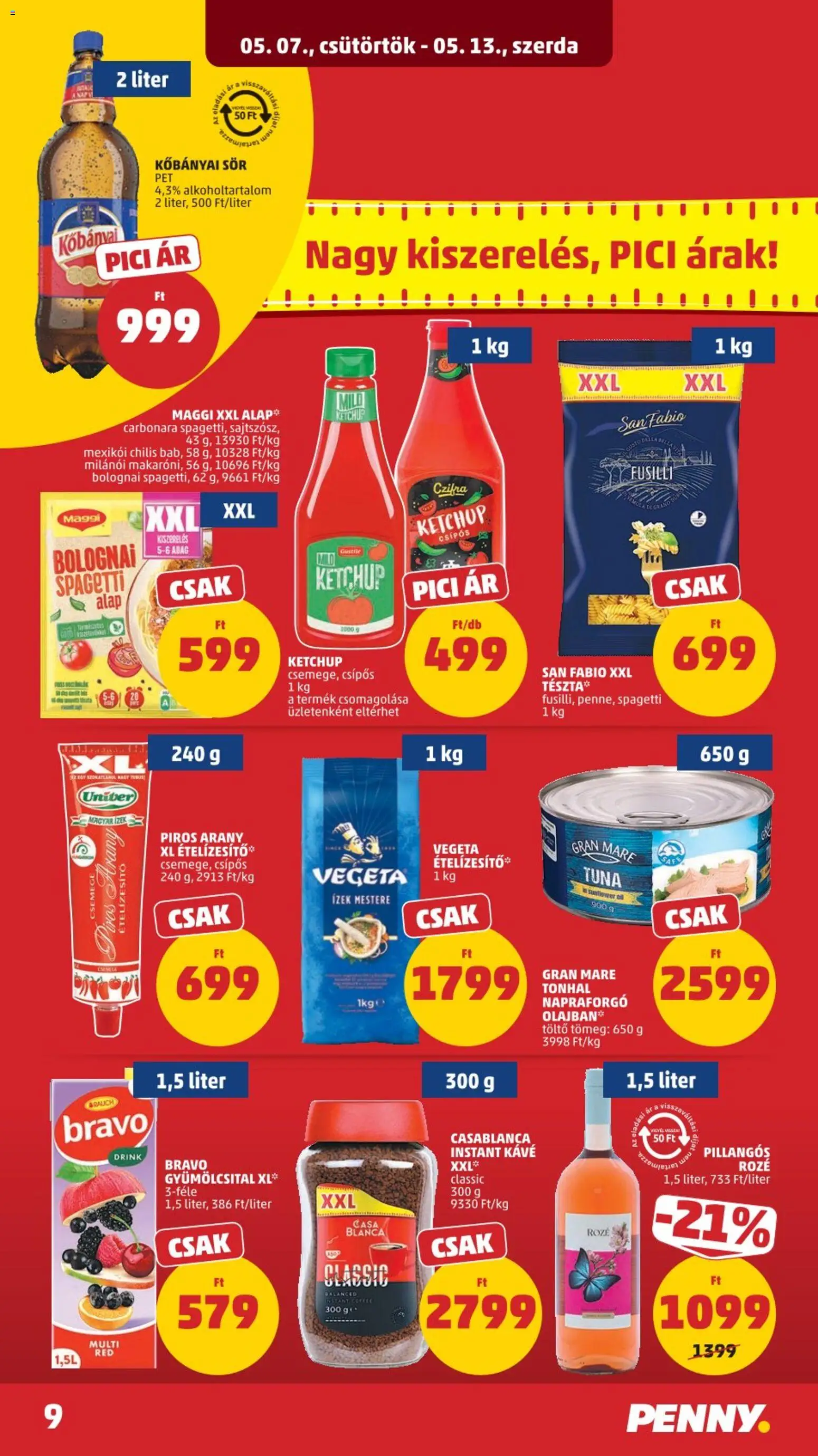 PENNY akciós ujság - amely érvényes a következő dátumtól: 07.05.2026 | Oldal: 11 | Termékek: Gyümölcsital, Sör, Ketchup, Ételízesítő