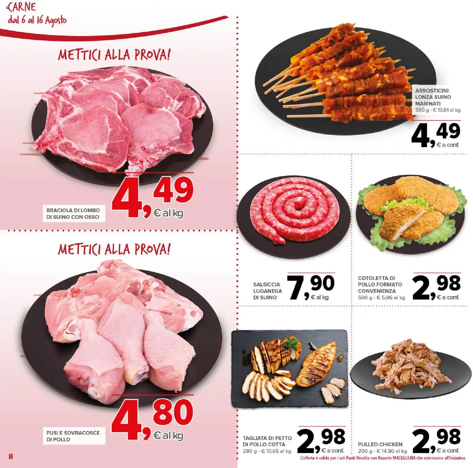 Volantino Todis del 06/08/2026 | Pagina: 8 | Prodotti: Petto di Pollo, Pollo, Carne, Arrosticini