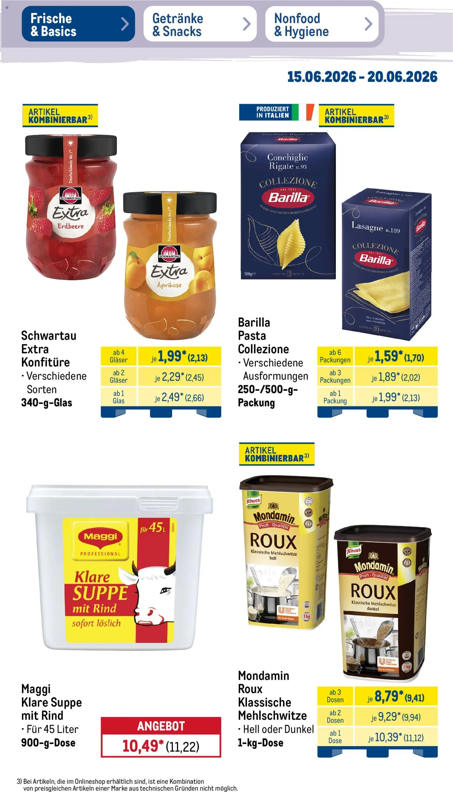 Metro Prospekt – gültig ab 15.06.2026 | Seite: 21 | Produkte: Maggi, Barilla, Knorr, Pasta